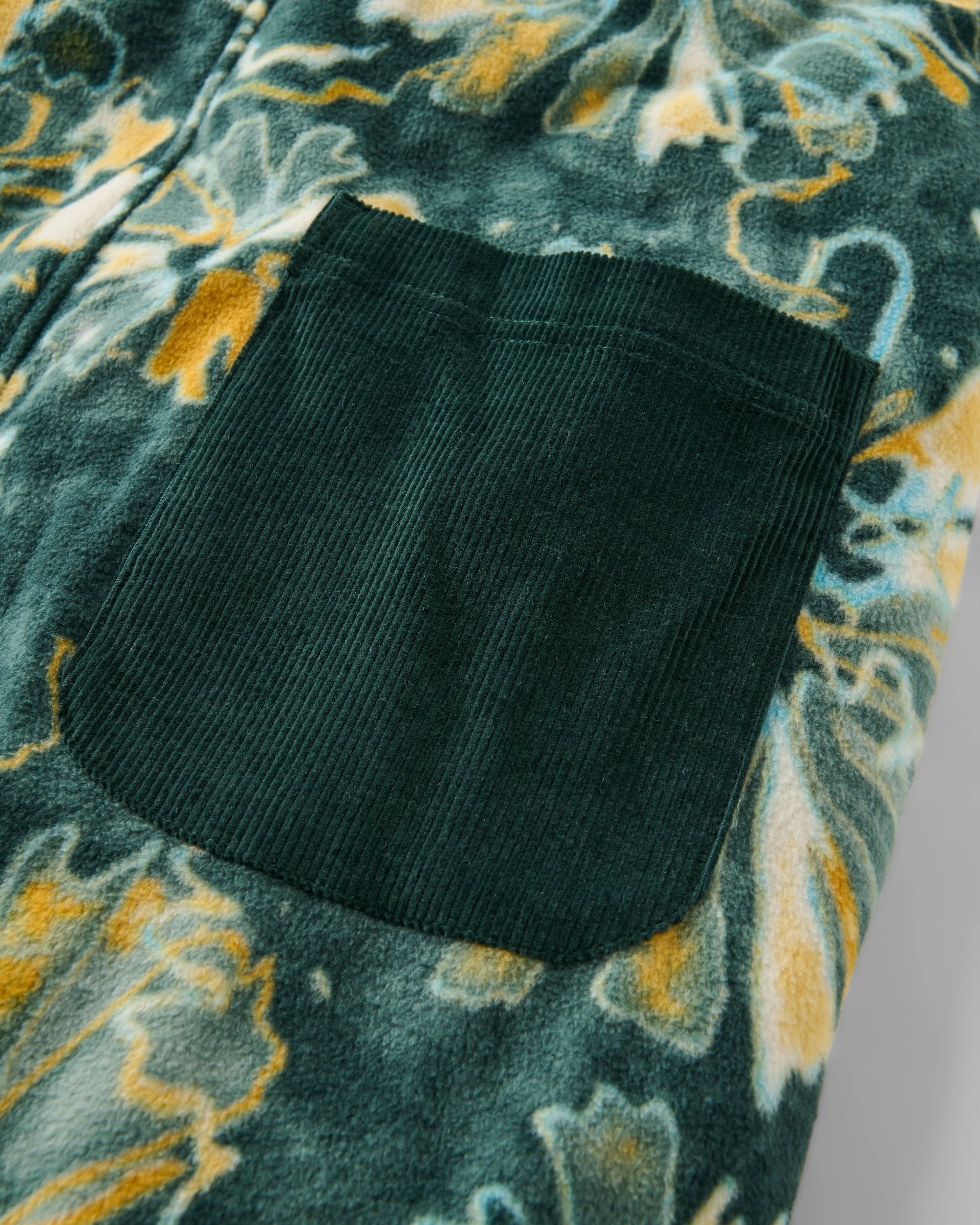 Ace Recycled Polar Fleece Dungarees - Frost Dark Fern - Flatlay