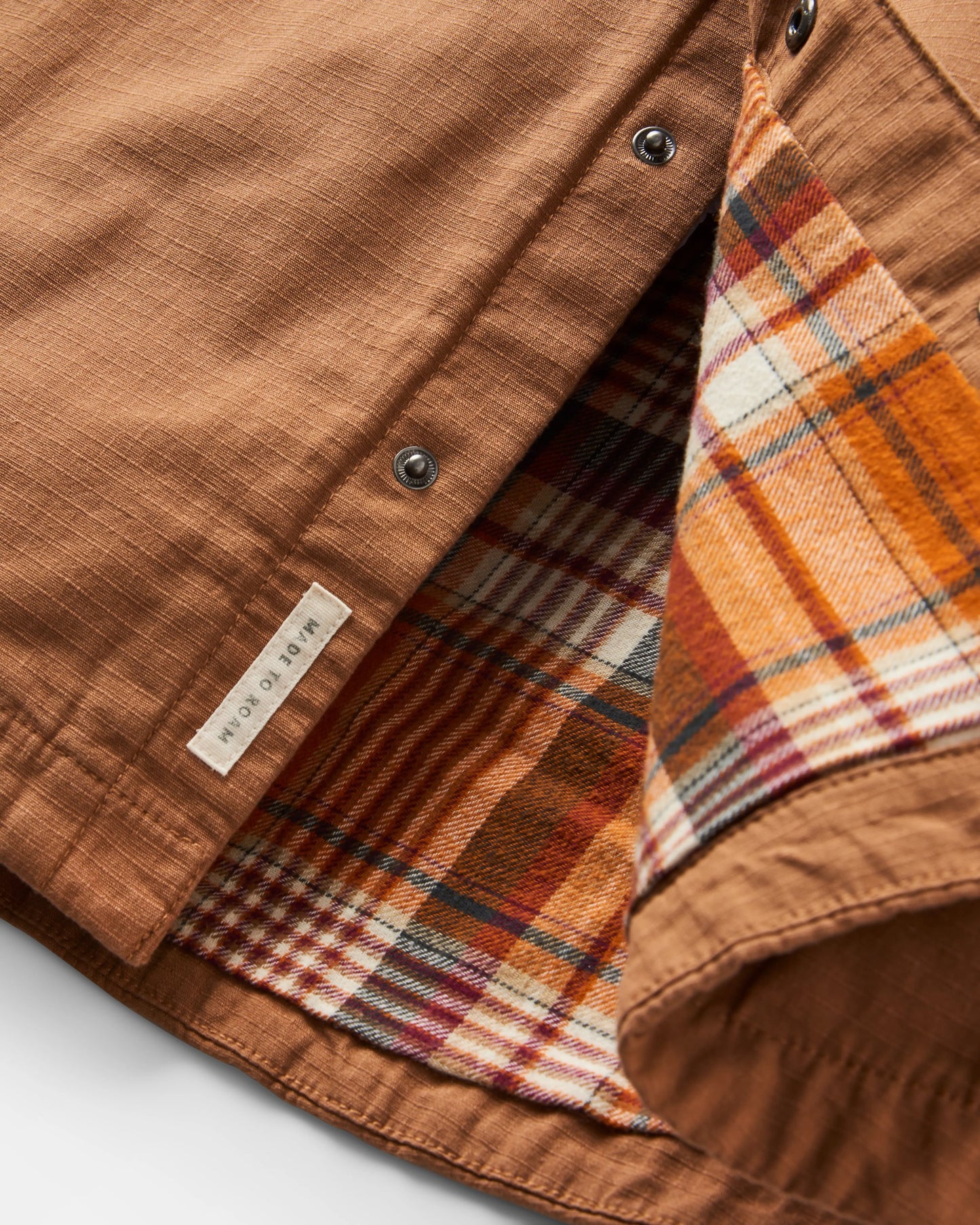 Way Flannel Lined Shirt - Toffee - Flatlay