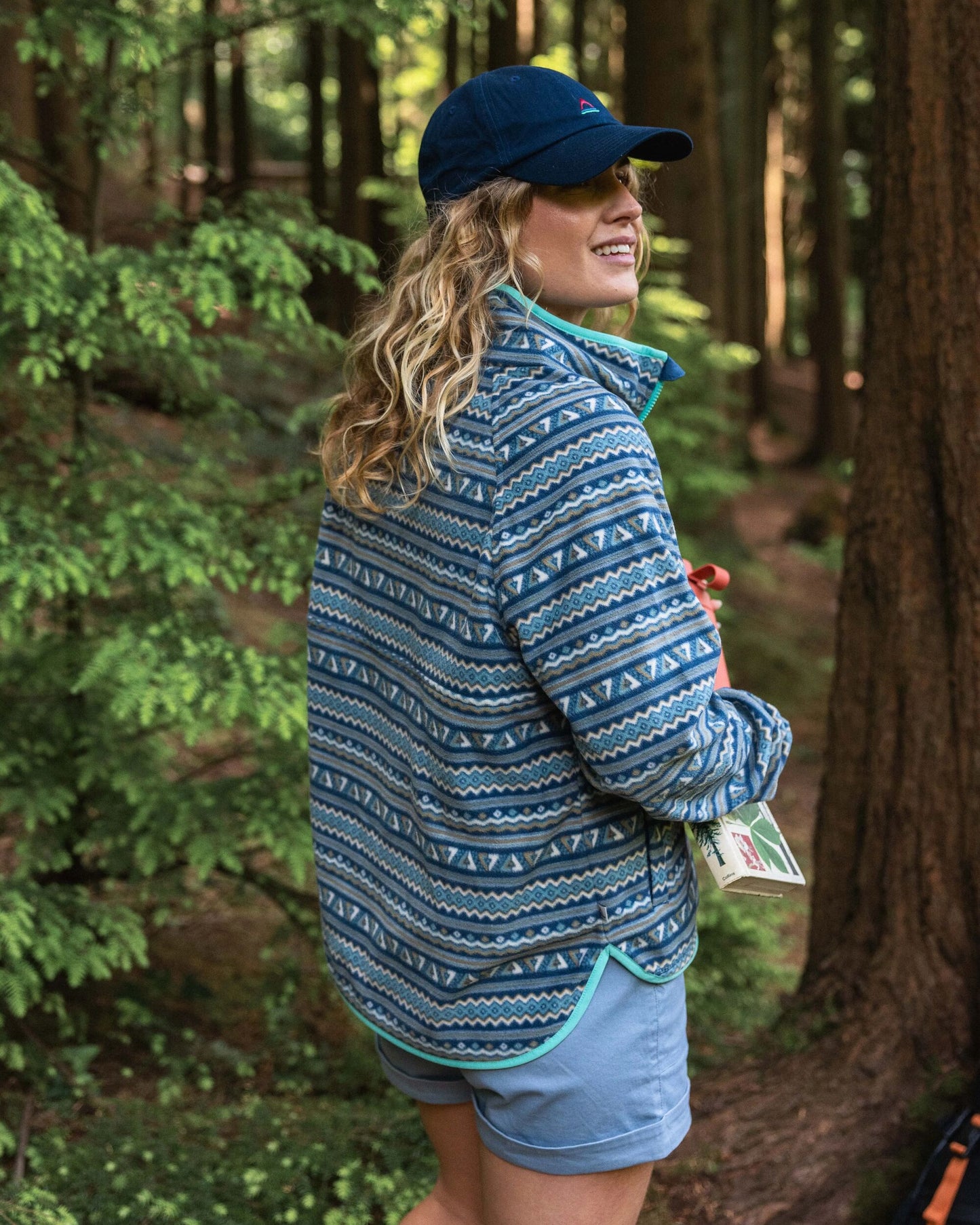 Sorrel Recycled Polar Fleece - Geo Stripe Dark Denim - Lifestyle