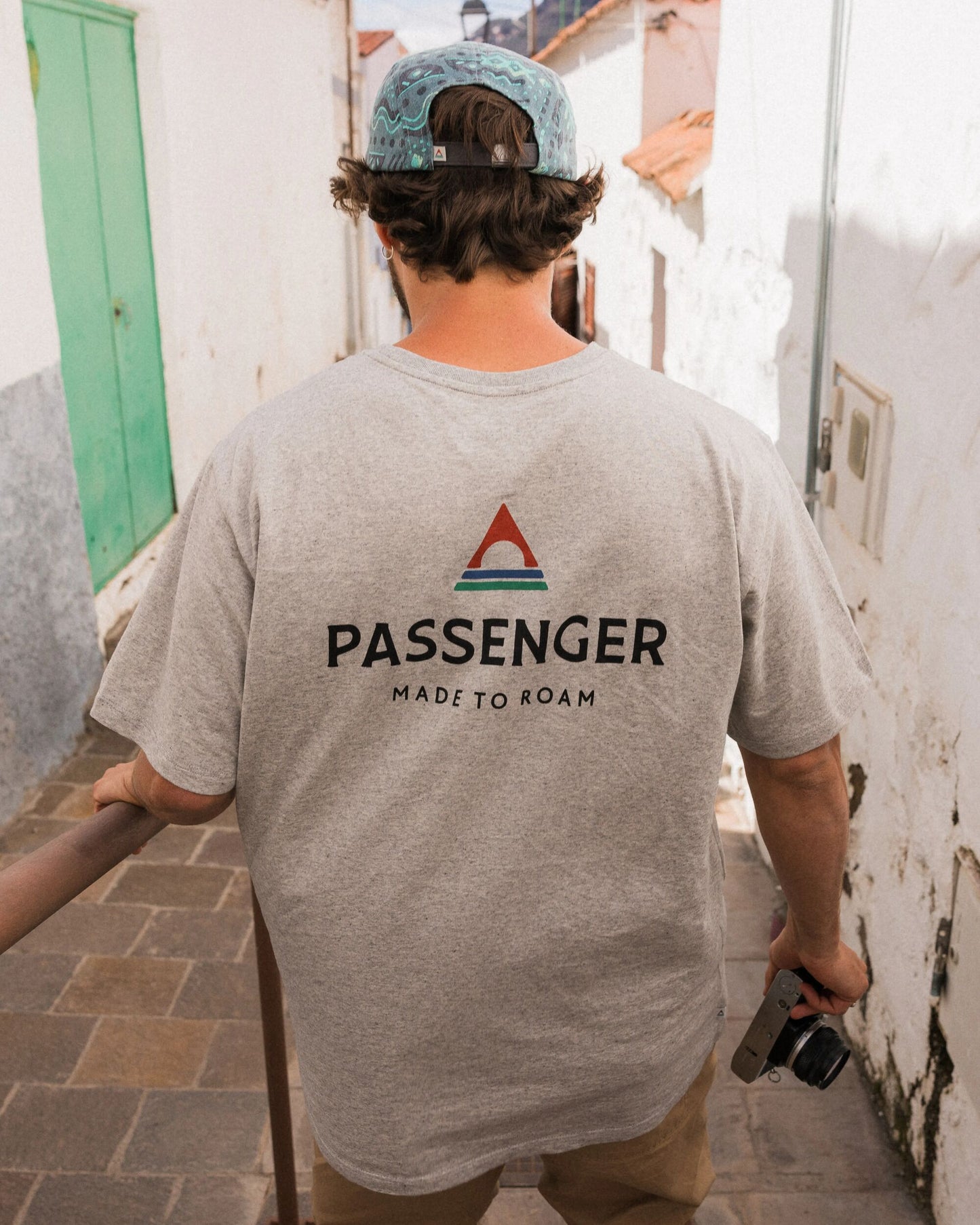 Passenger Recycled Cotton T-Shirt - Grey Marl - Lifestyle