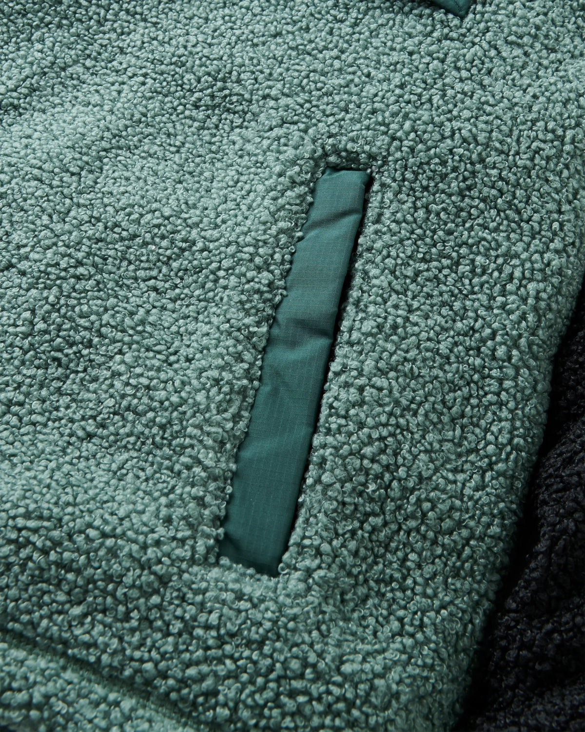 Woodland Polar-lined Sherpa Fleece - Black/ Dark Forest - Flatlay
