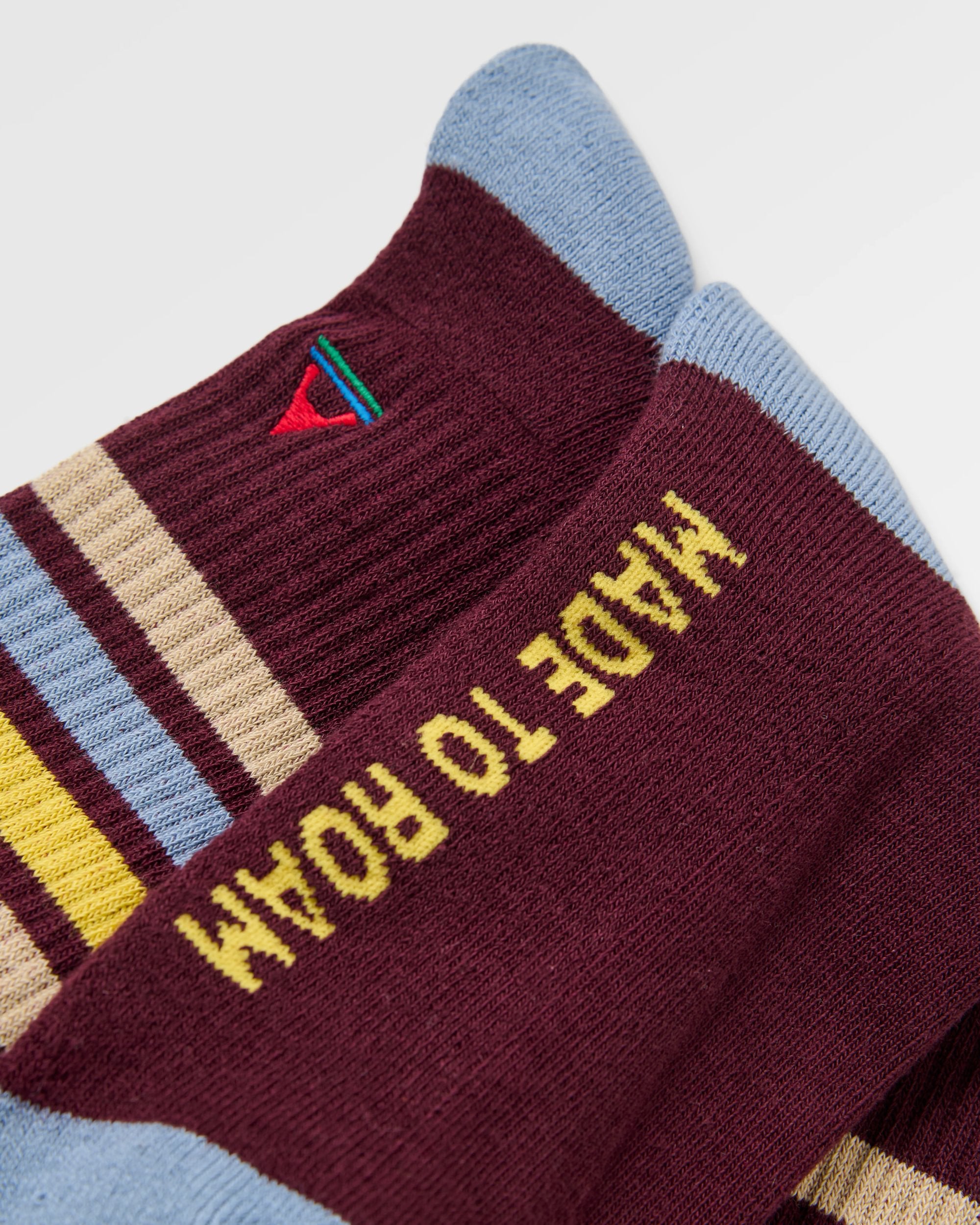 Organic Midweight Crew Socks - Fig - Flatlay