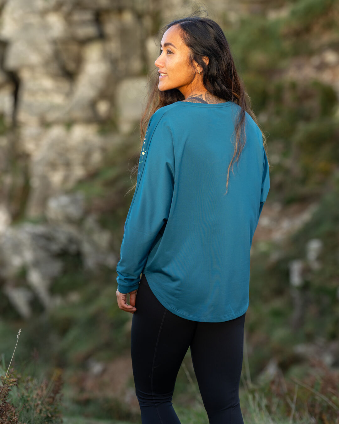 Hatha Recycled Active Top - Corsair Blue - Lifestyle