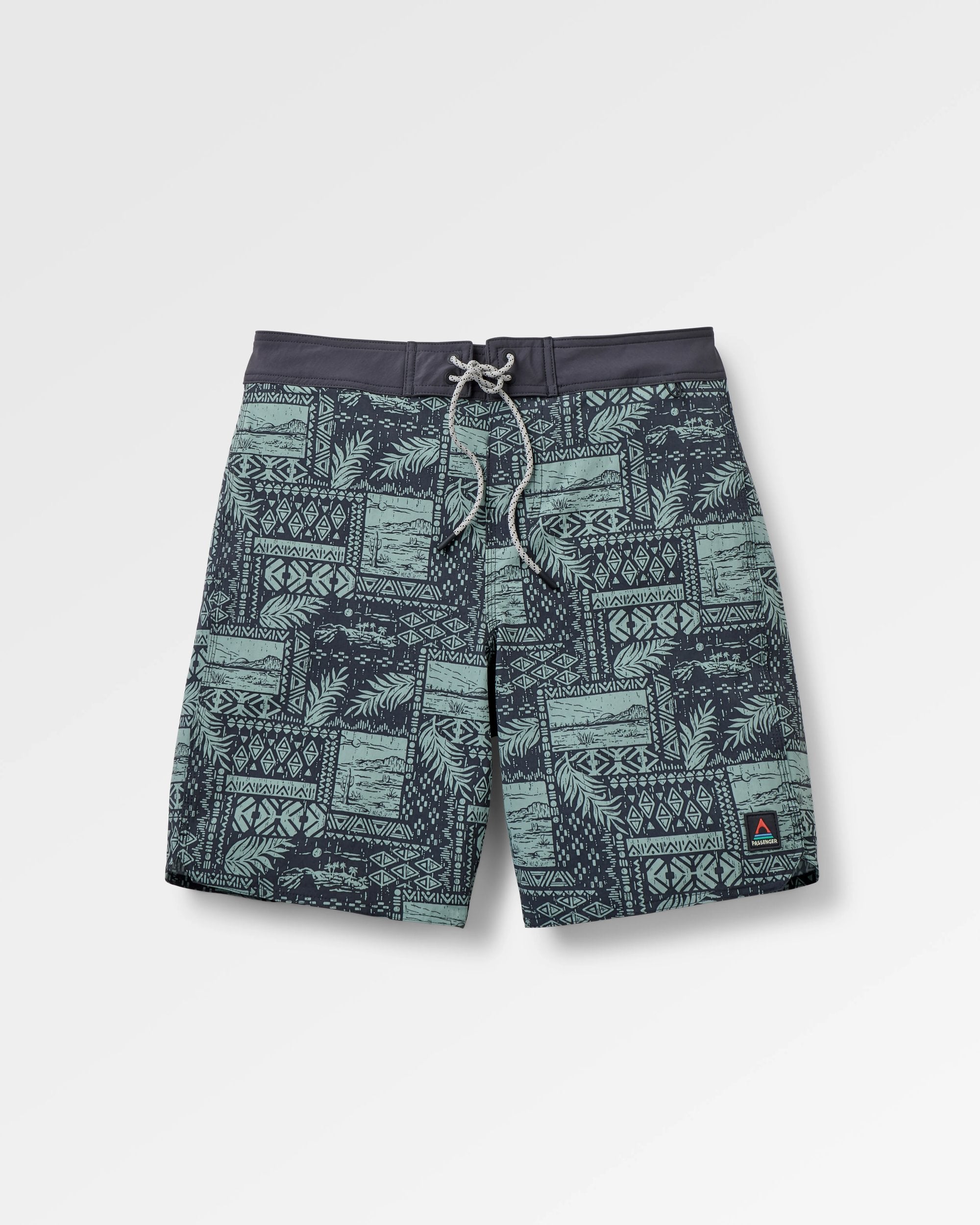 Cruiser NetPlus® 19" Boardshort - Patchwork Faded Black - Flatlay