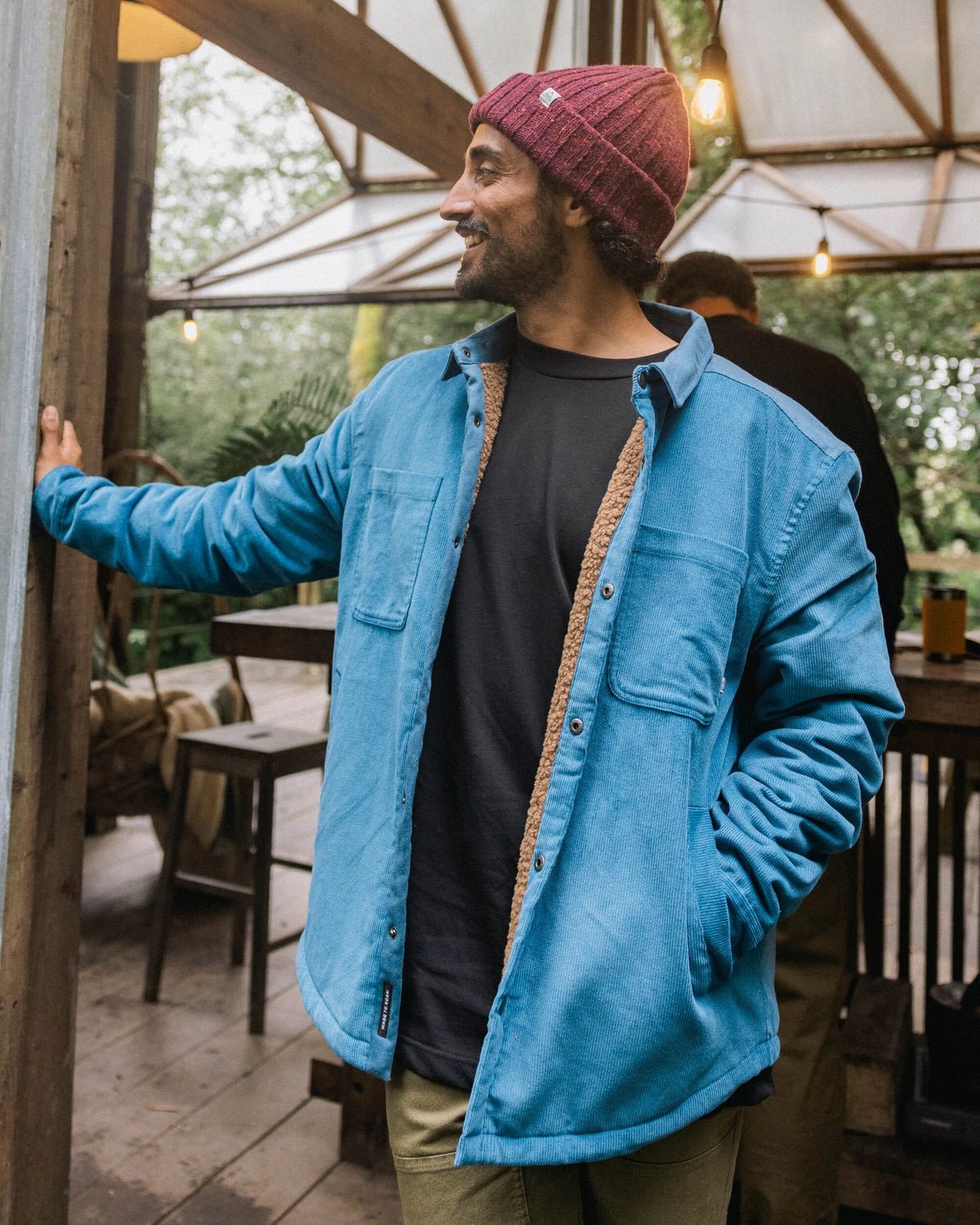 Kodiak Sherpa Lined Cord Overshirt - Blue Steel - Lifestyle