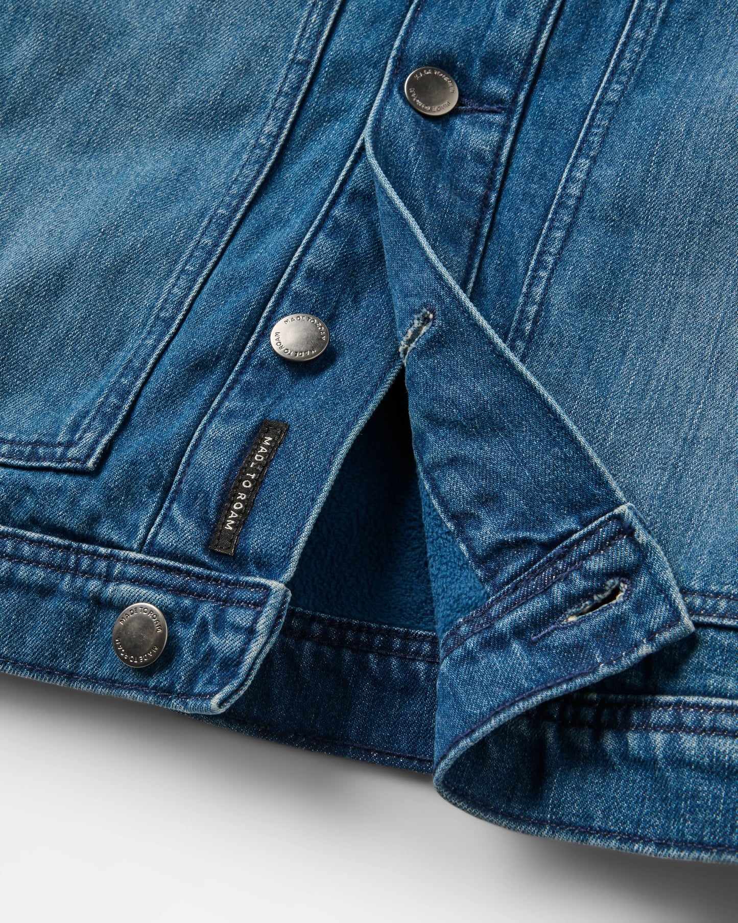 Vantage Lined Denim Jacket - Mid Wash Denim - Flatlay