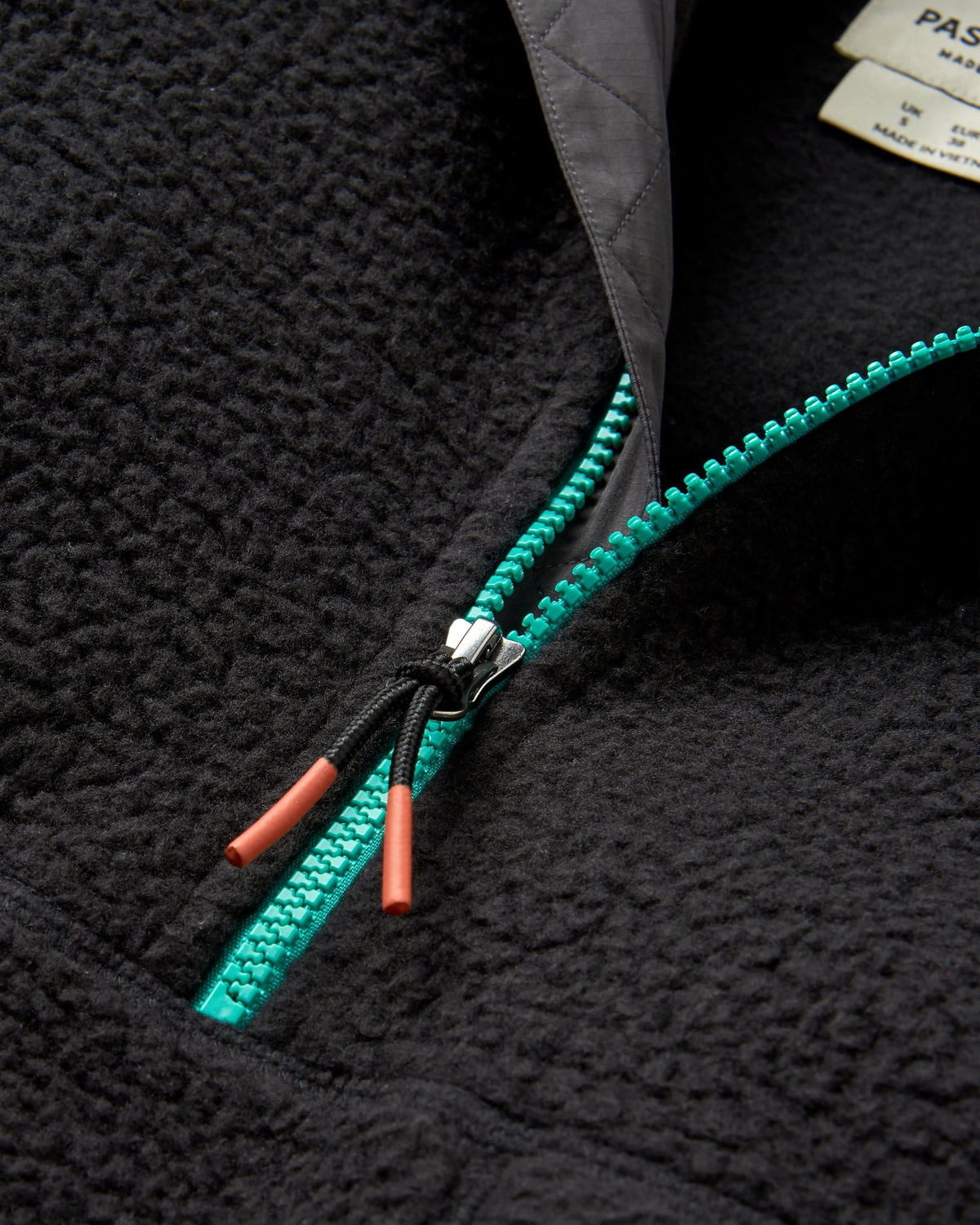 Maine 1/2 Zip Recycled Sherpa Fleece - Black - Flatlay