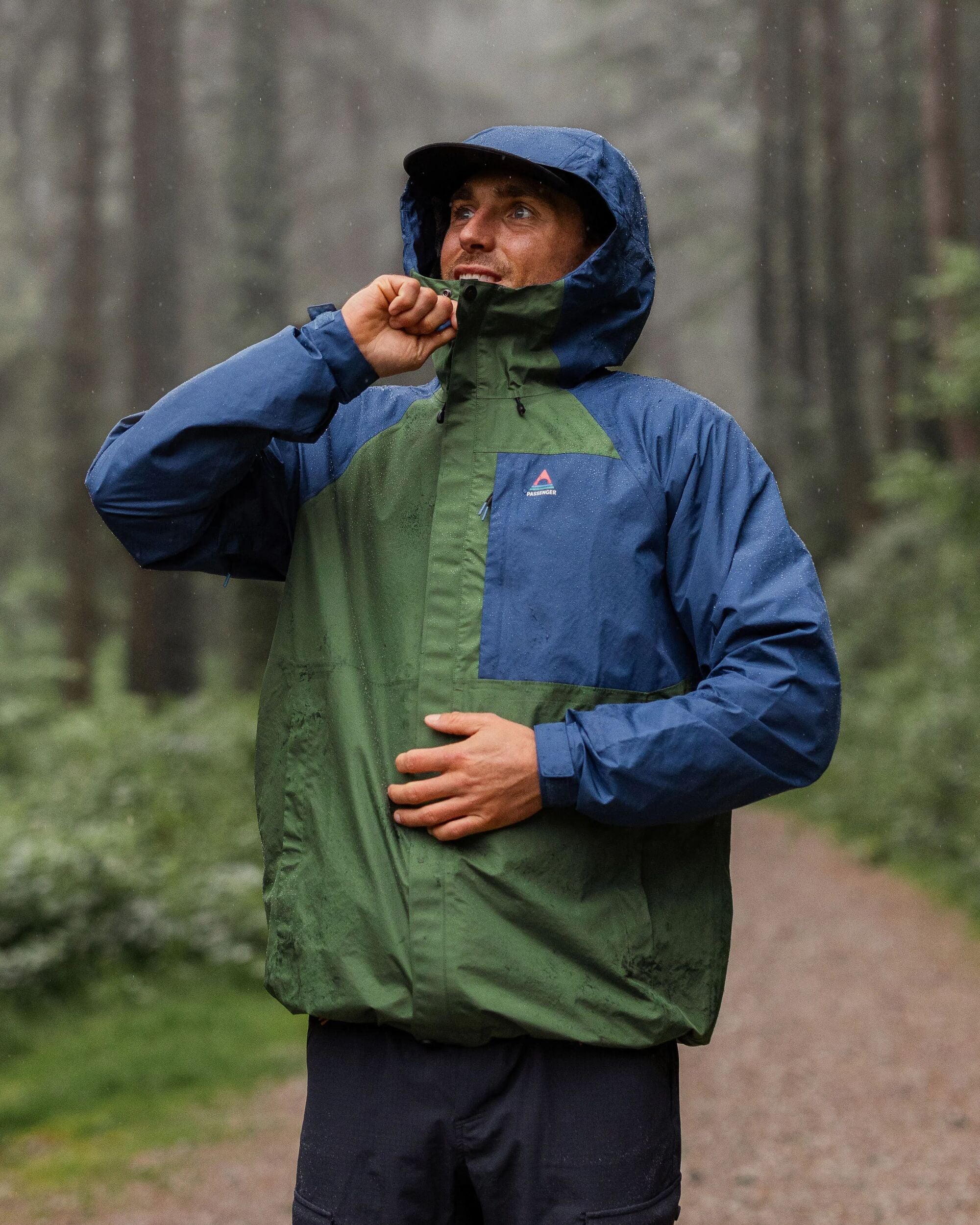 Trailscape Men's Waterproof Jacket - Dark Denim/Wild Green - Lifestyle