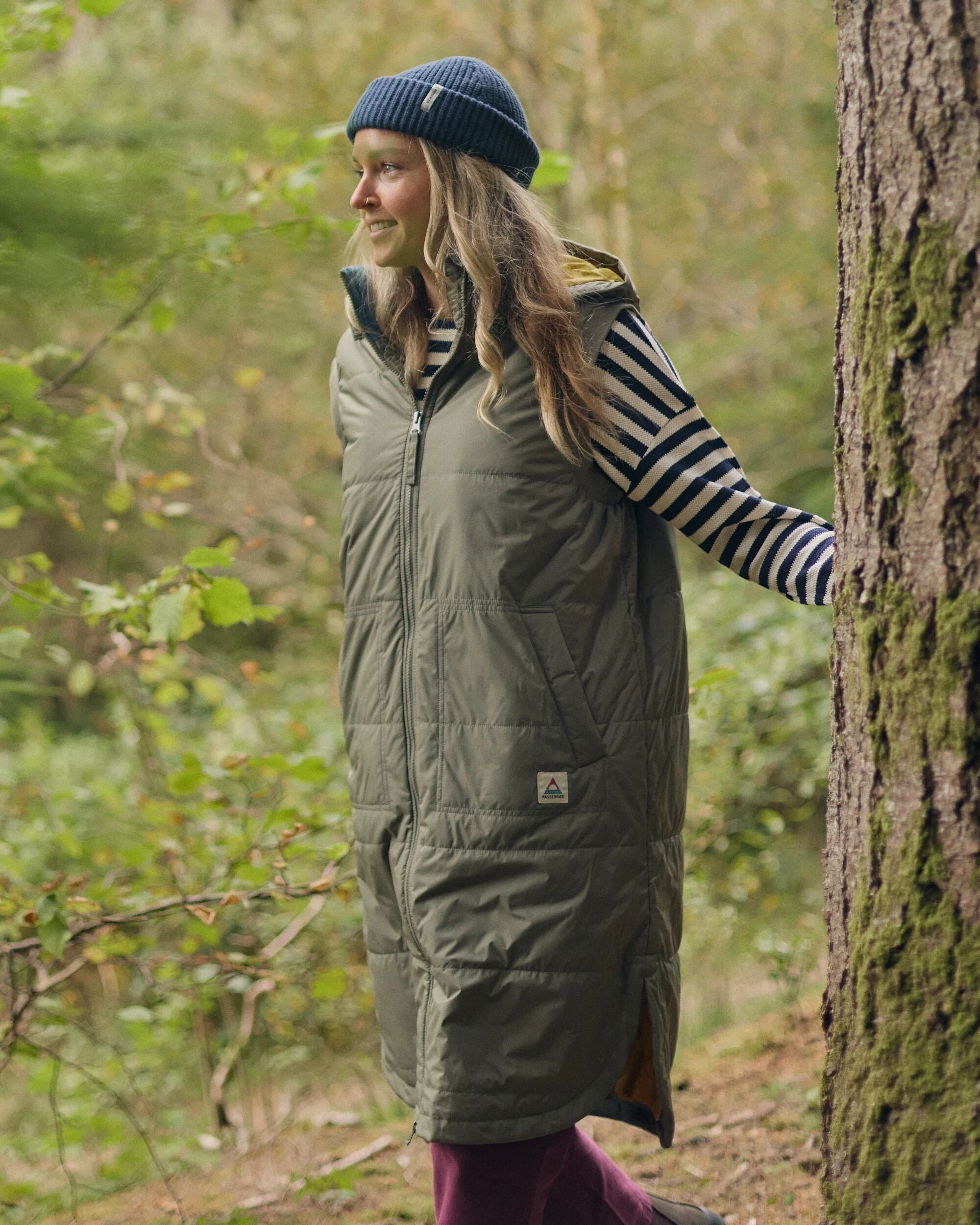 Flora Sherpa Lined Gilet - Dusty Olive - Lifestyle