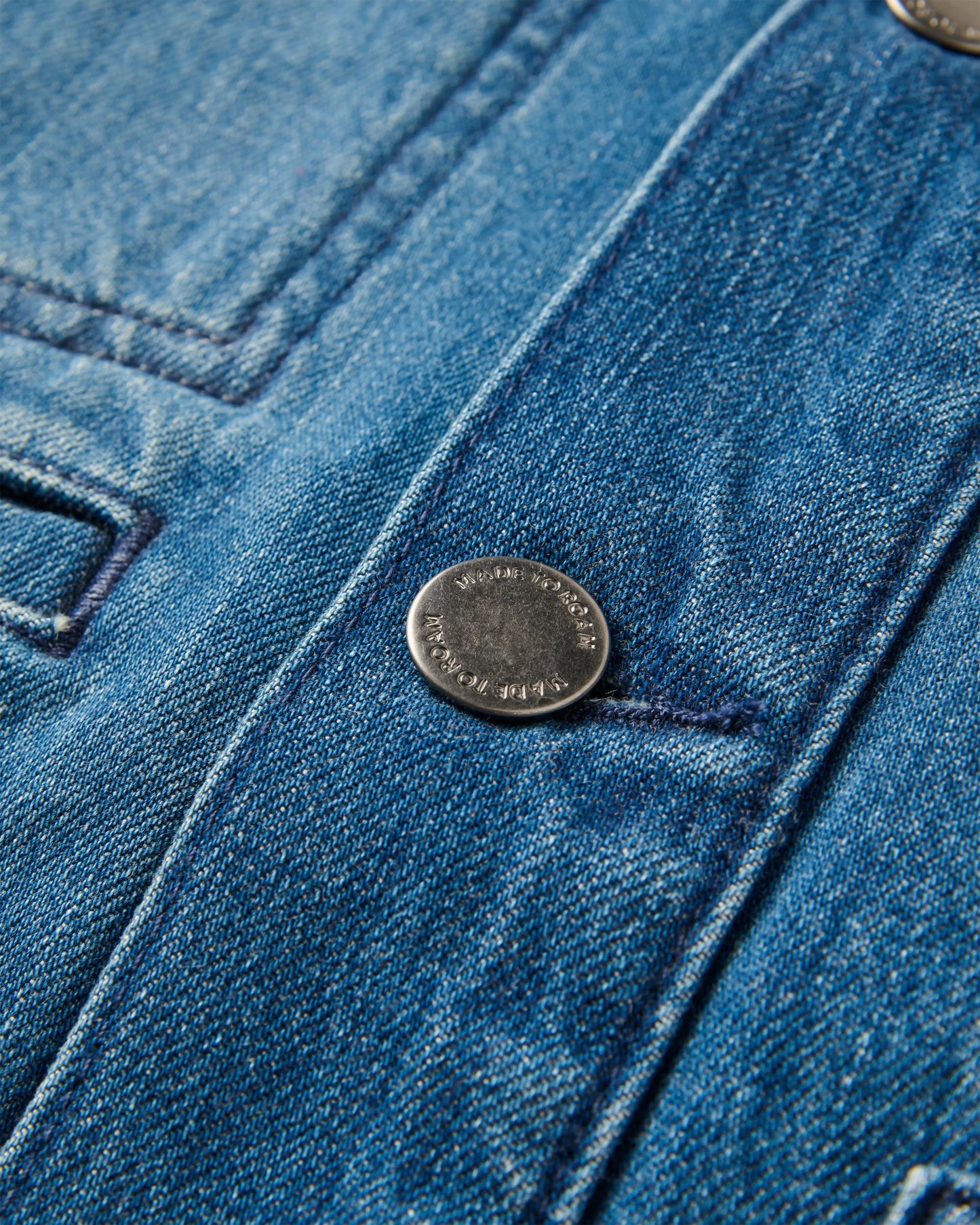 Vantage Lined Denim Jacket - Mid Wash Denim - Flatlay