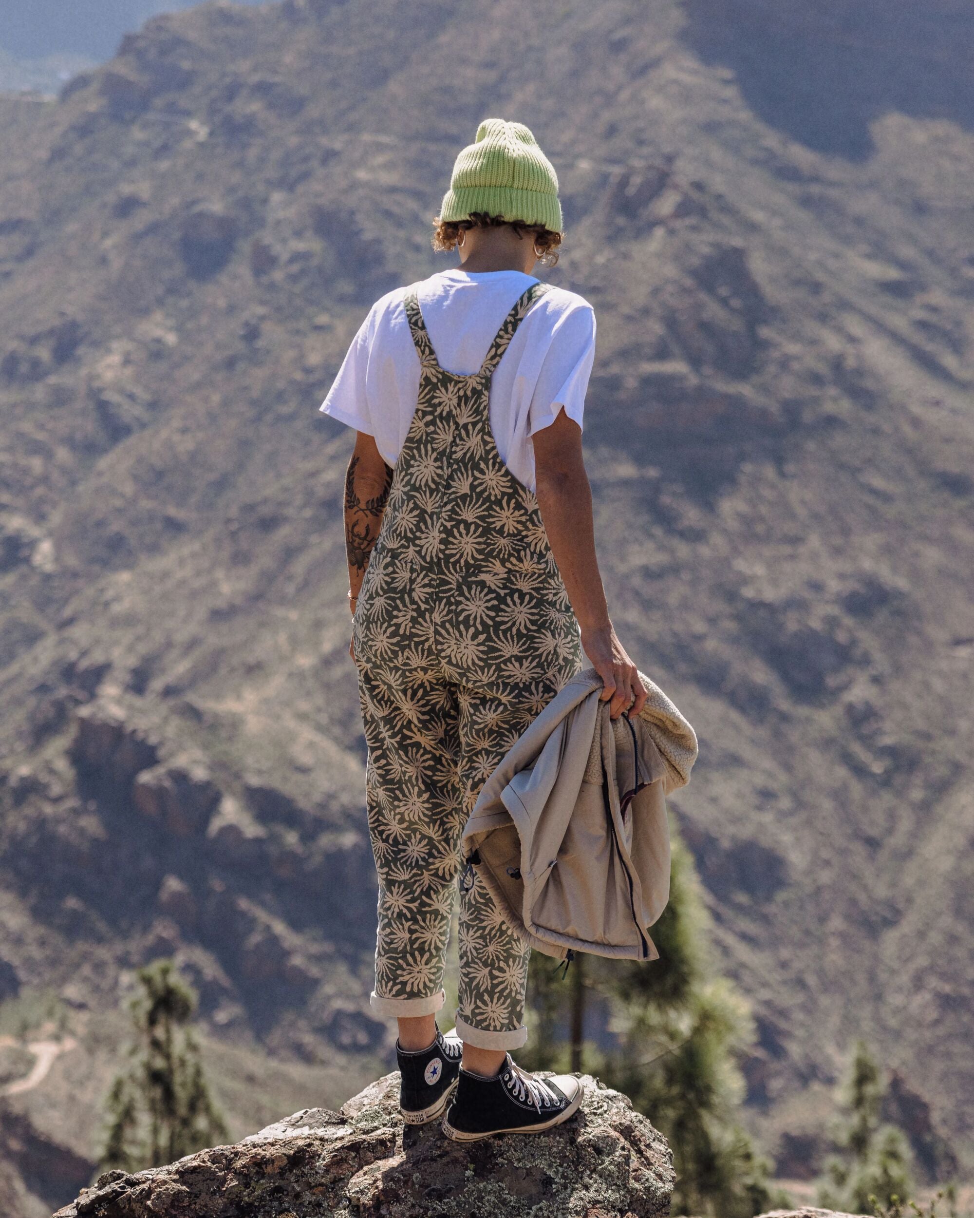 Meadows Organic Cotton Cord Dungarees - Seaweed Pistachio - Lifestyle