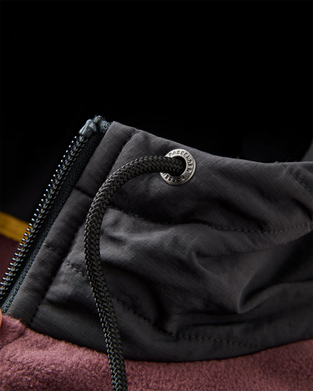 Woodland Full Zip Hooded Polartec® Fleece - Brambleberry/Slate Grey - Flatlay