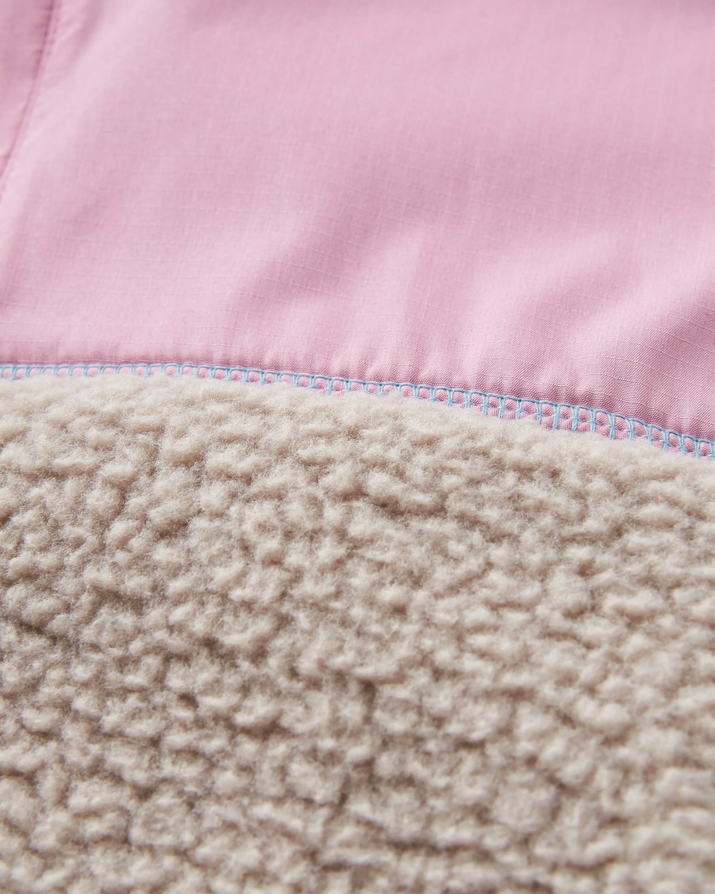 Fairbanks Recycled Sherpa Gilet - Faded Denim/Simply Taupe - Flatlay