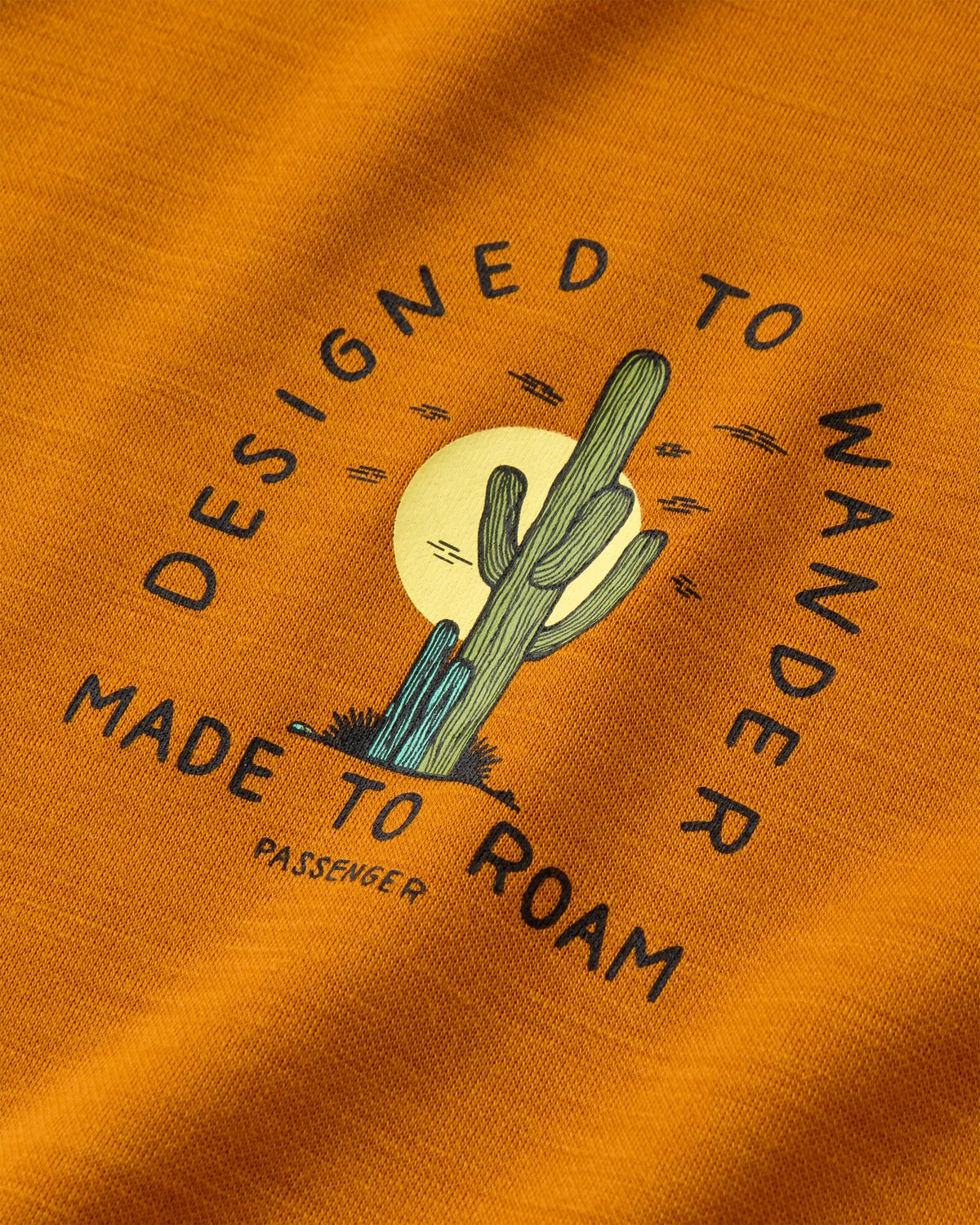 Camp Lost Lightweight Merino Blend LS T-Shirt - Retro Orange - Flatlay