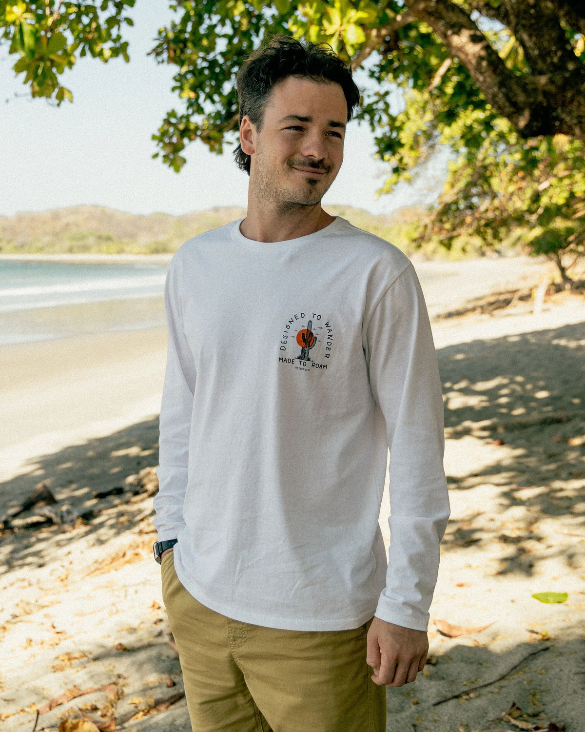 Explore LS T-Shirt - White - Lifestyle