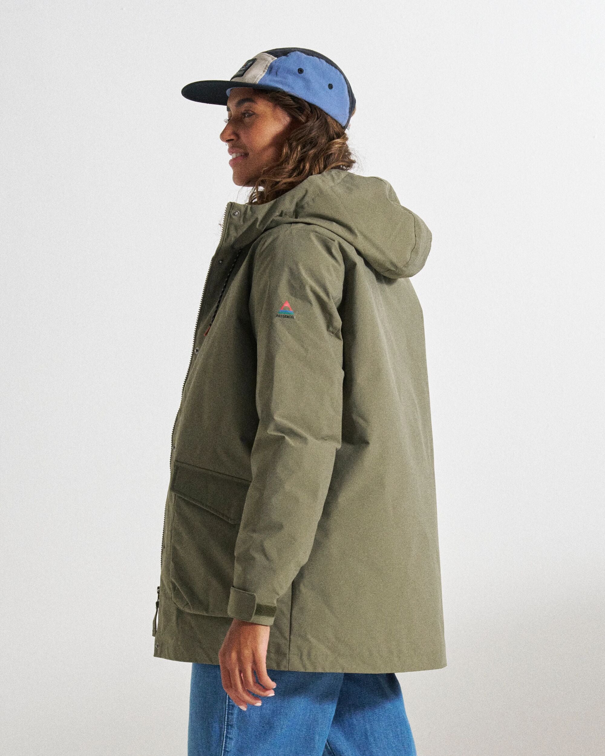 Alaska Recycled Insulated Parka - Dusty Olive - Studio Model