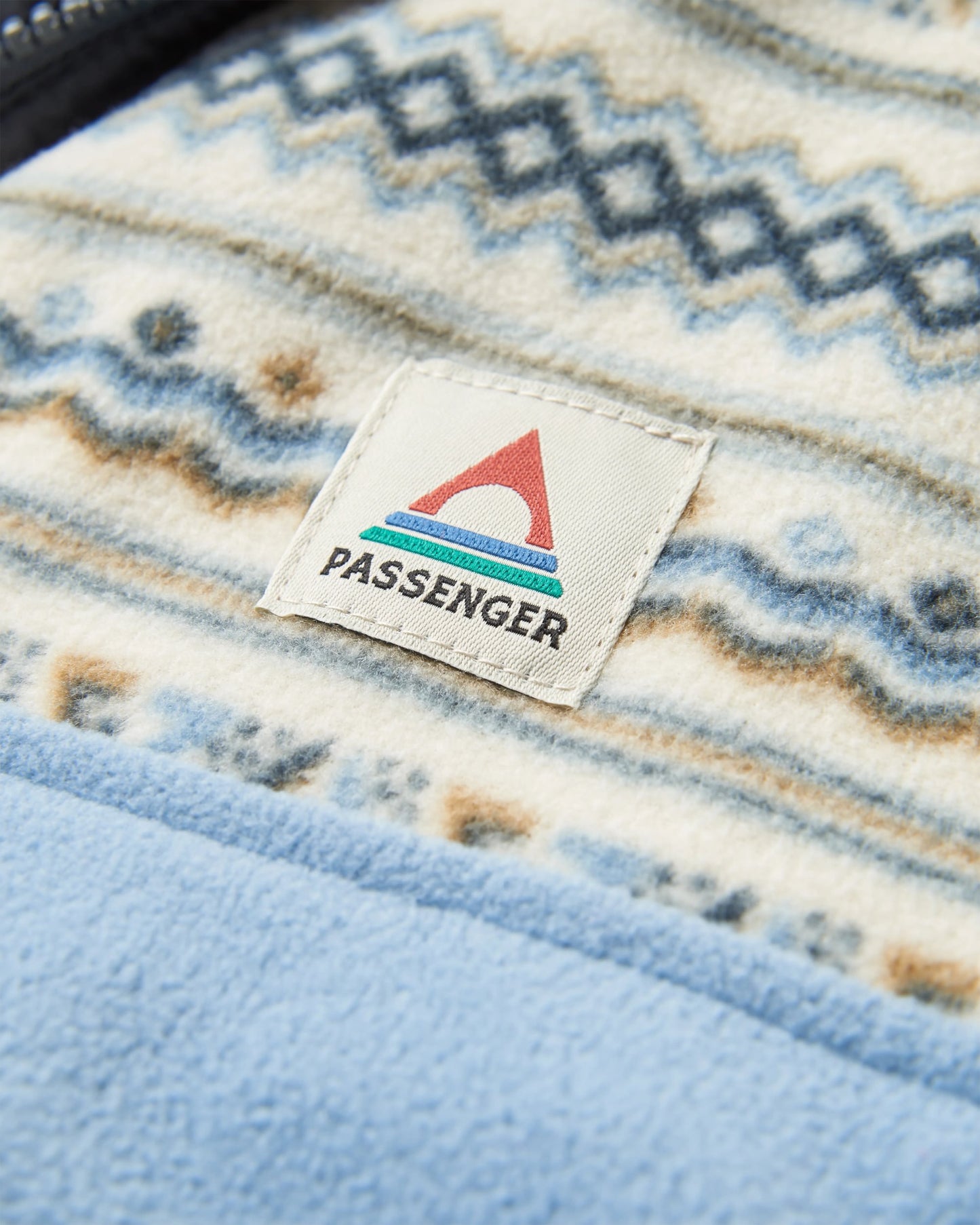 Set Off Recycled Polar 1/4 Zip Fleece - Geo Stripe Birch - Flatlay