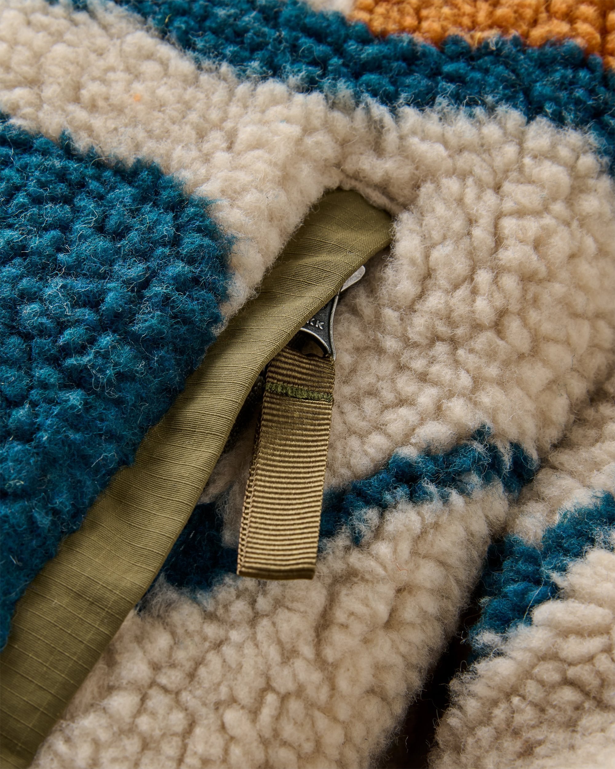 Valiant Deep Pile Fleece - Abstract Trails Pebble Grey - Flatlay