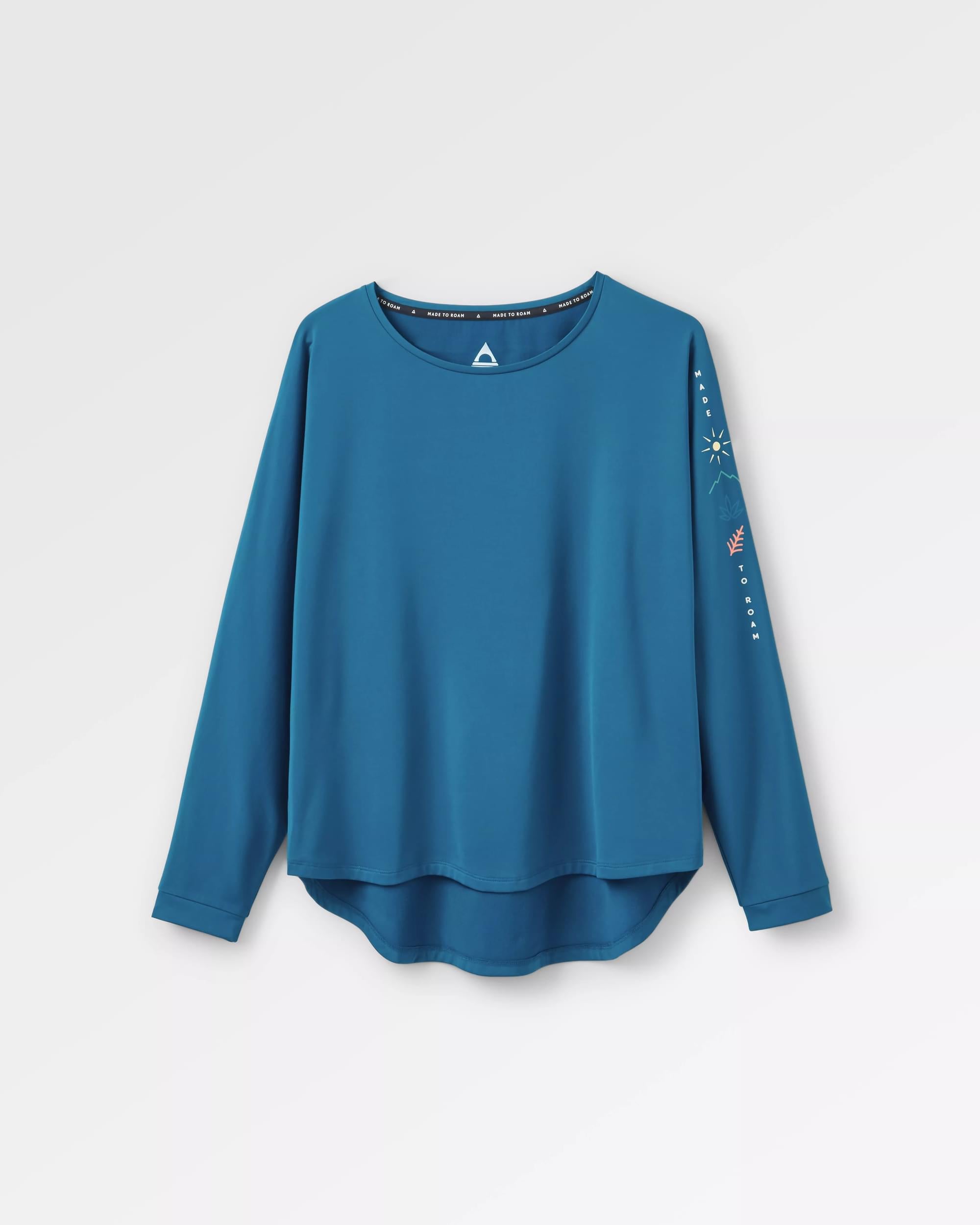 Hatha Recycled Active Top - Corsair Blue - Flatlay