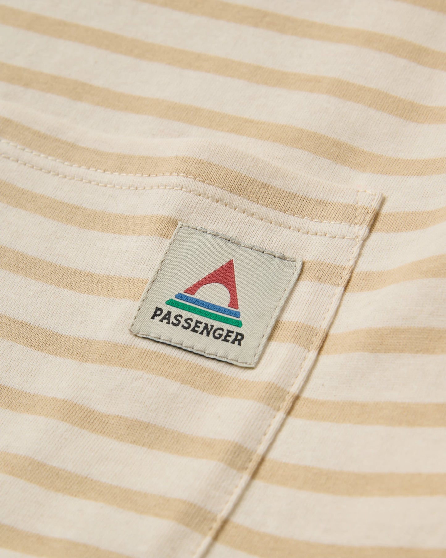 Zen Recycled Relaxed Fit T-Shirt - Stone Stripe - Flatlay