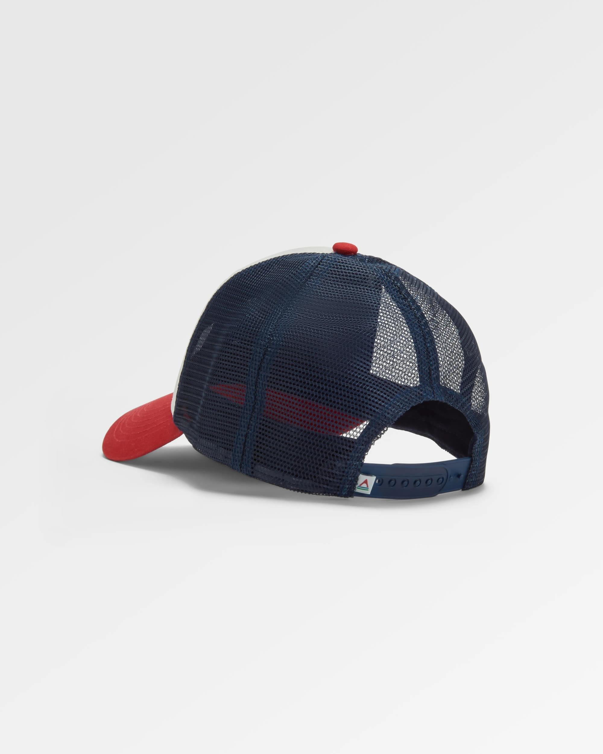 Heritage Mesh Snapback Cap - Navy/Red Spice - Flatlay
