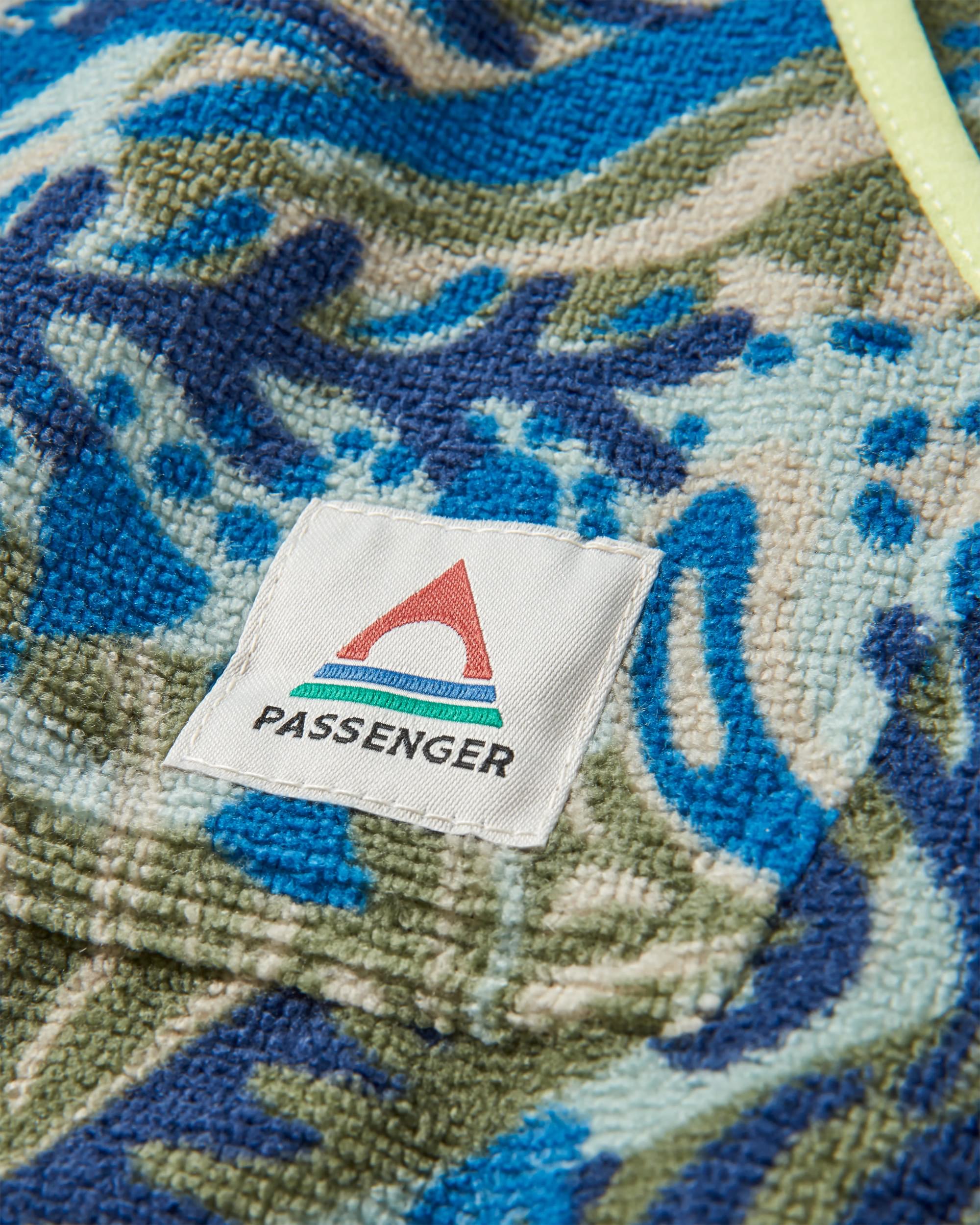 Tulum Recycled Towel Poncho - Charcoal/Abstract Seaweed - Flatlay