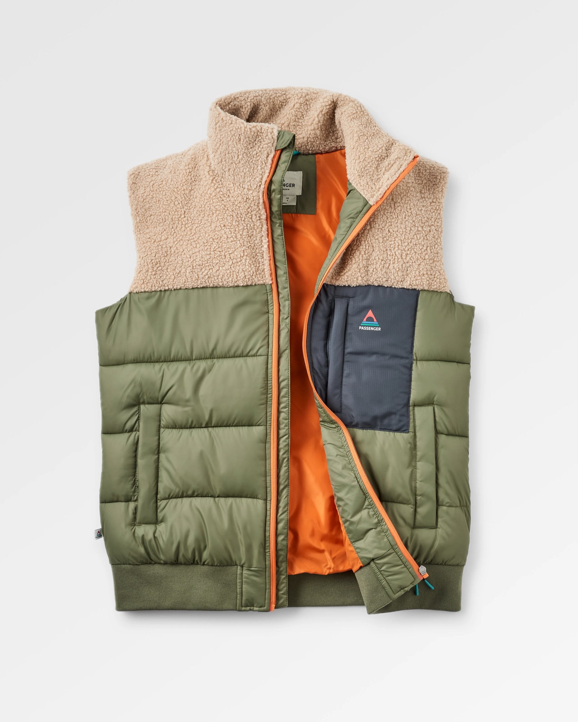 Inspire Recycled Insulated Gilet - Dusty Olive - Flatlay