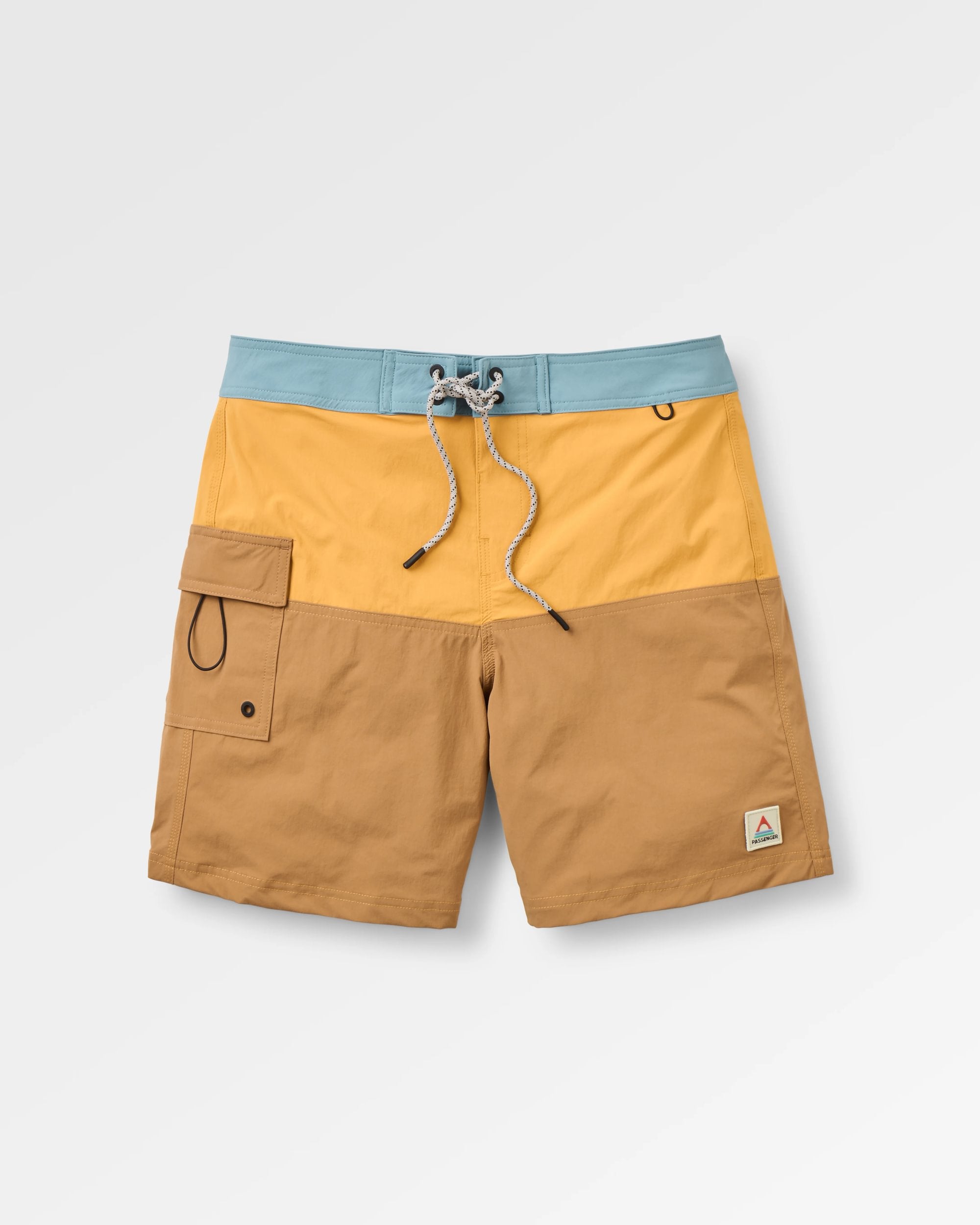 Cutback NetPlus® 17" Boardshort - Spruce Yellow/Toffee - Flatlay