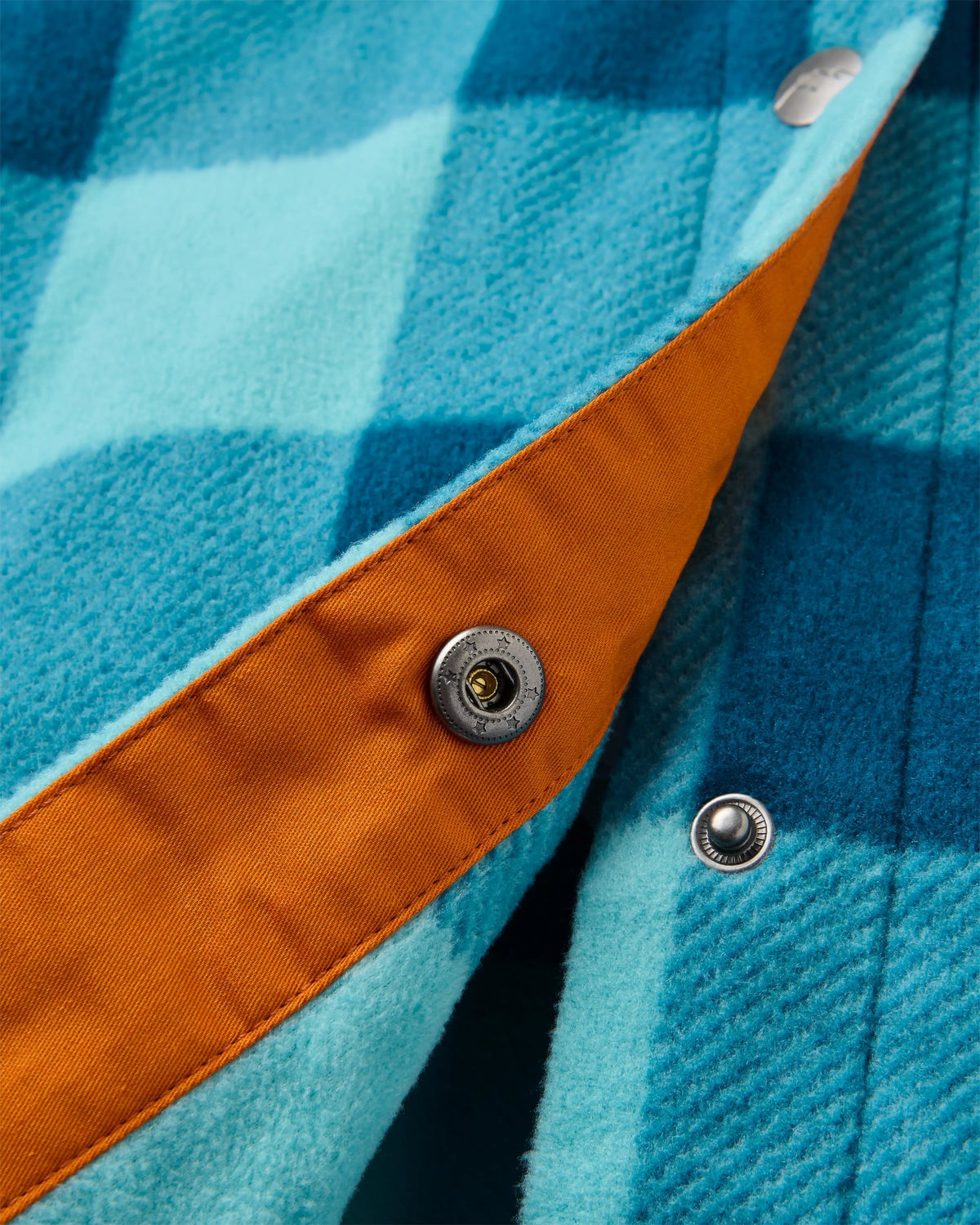 East Polar Fleece Shirt - Retro Blue Check - Flatlay