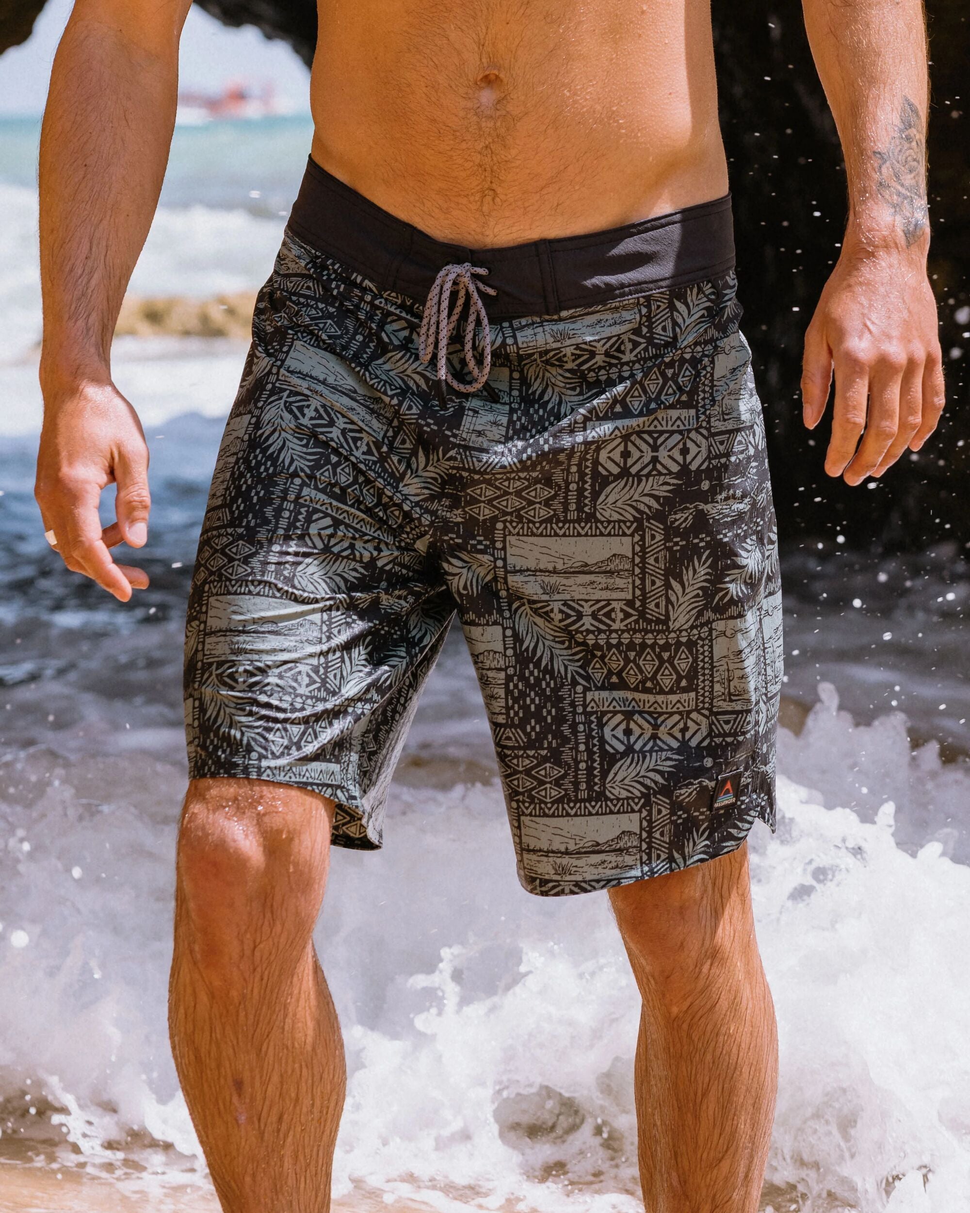 Cruiser NetPlus® 19" Boardshort - Patchwork Faded Black - Lifestyle
