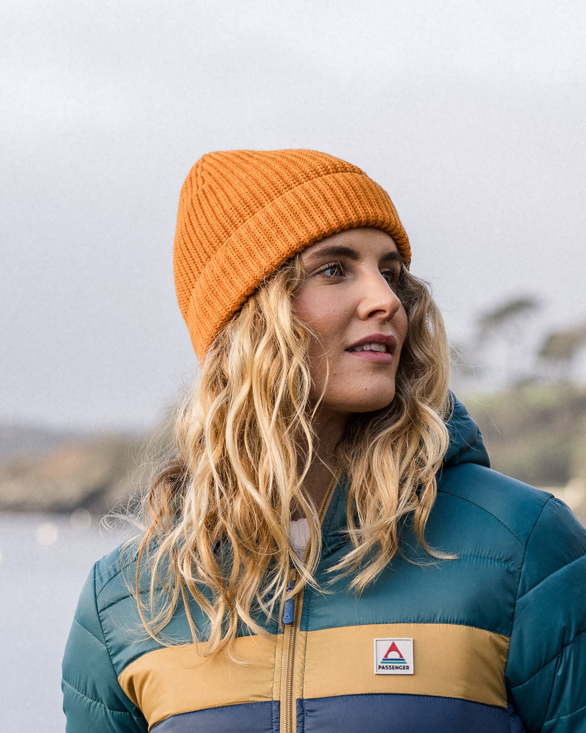 Compass Recycled Beanie - Sunrise Orange - Lifestyle - Female