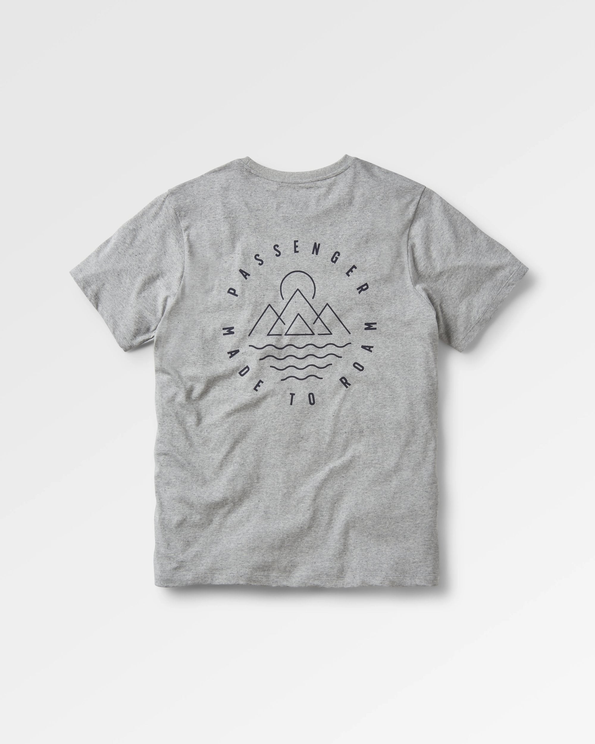 Escapism Recycled Cotton T-Shirt - Grey Marl - Flatlay
