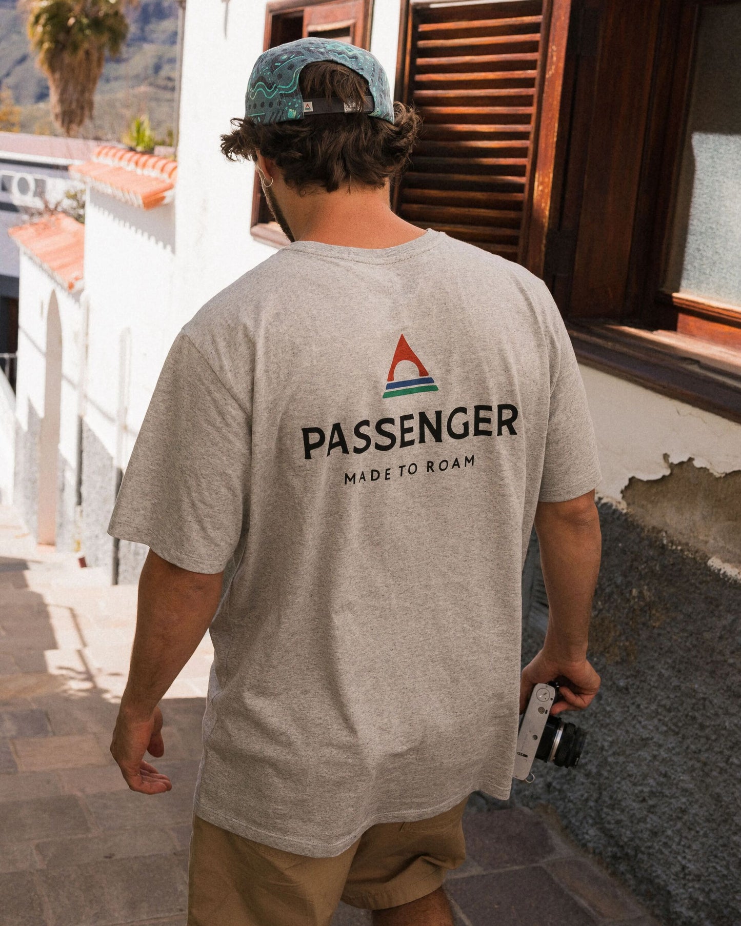 Passenger Recycled Cotton T-Shirt - Grey Marl - Lifestyle