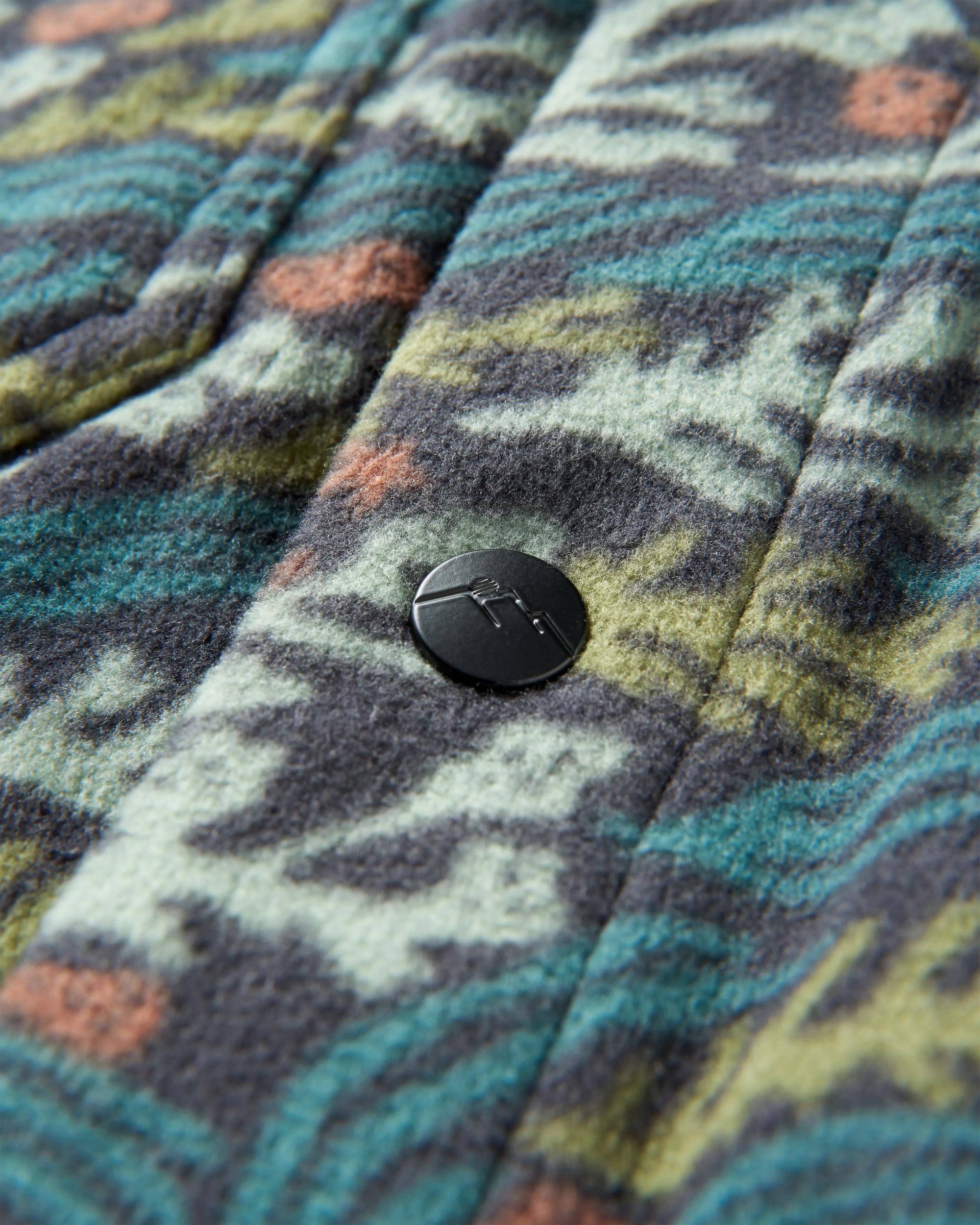 Maple Polar Recycled Fleece Shirt - Ocean Current Black - Flatlay