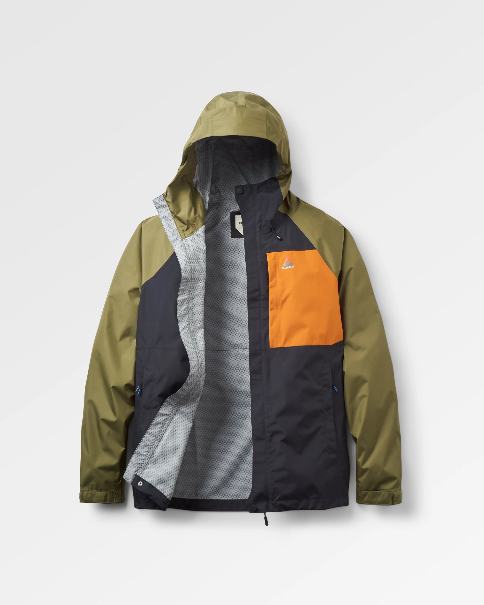 Trailscape Men's Waterproof Jacket - Black/Khaki - Flatlay