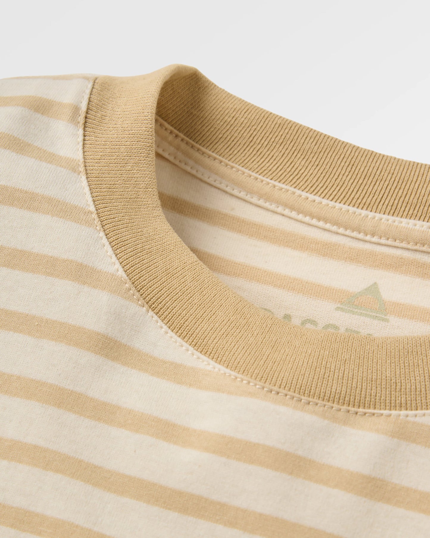 Zen Recycled Relaxed Fit T-Shirt - Stone Stripe - Flatlay