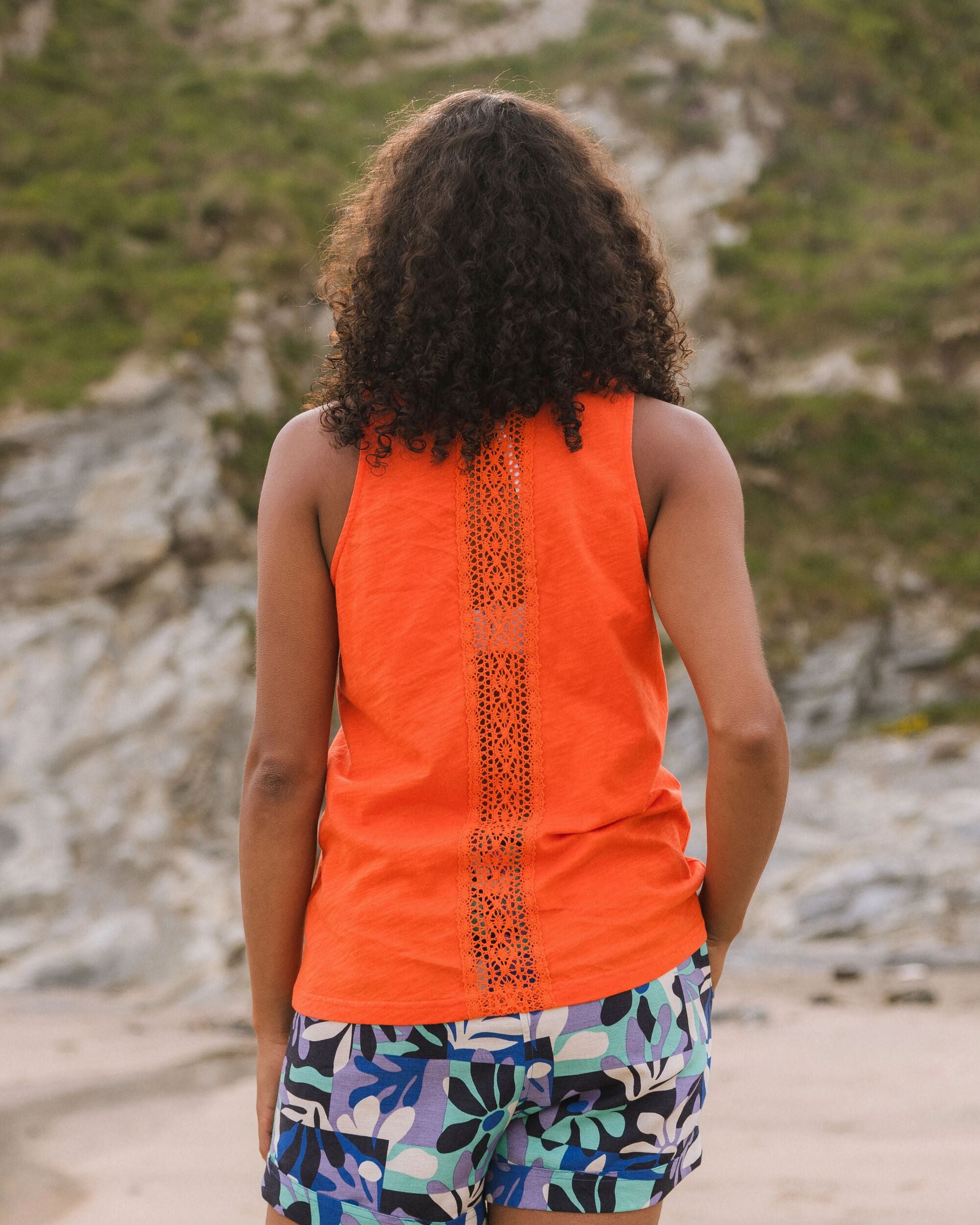 Rivergate Recycled Cotton Top - Ember Orange - Lifestyle