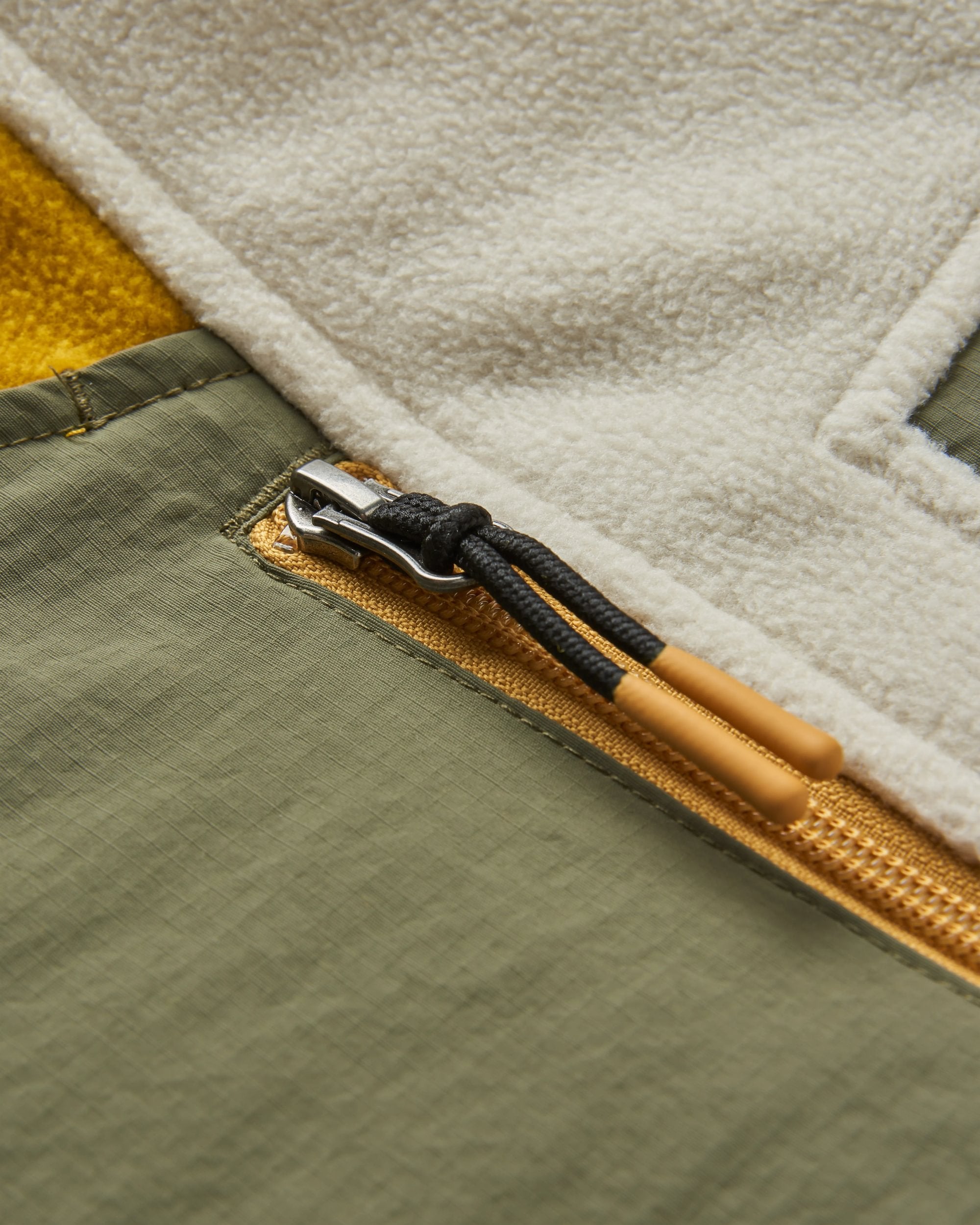 Alexander Recycled Hooded Polar Fleece - Vintage White - Flatlay