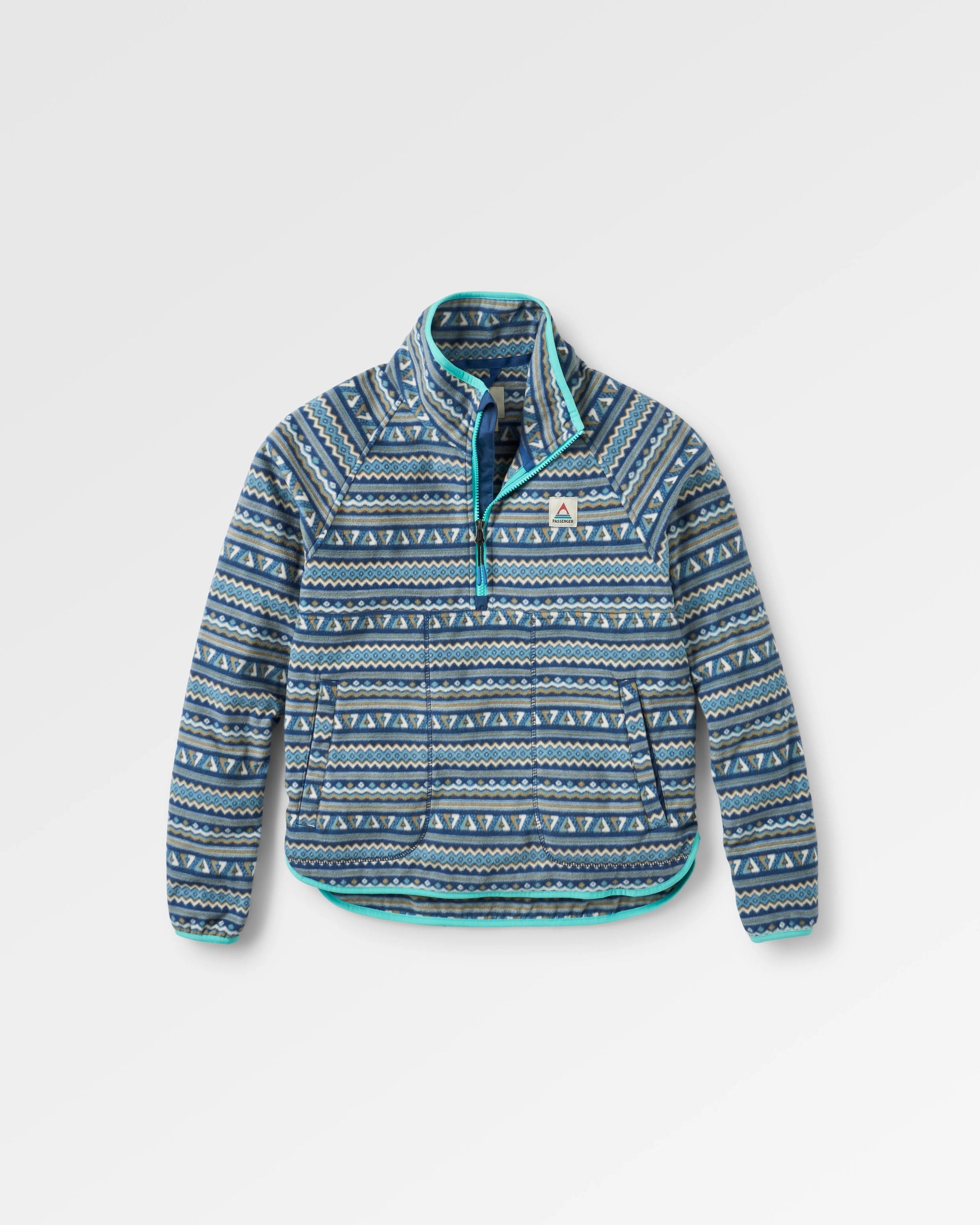 Sorrel Recycled Polar Fleece - Geo Stripe Dark Denim - Flatlay