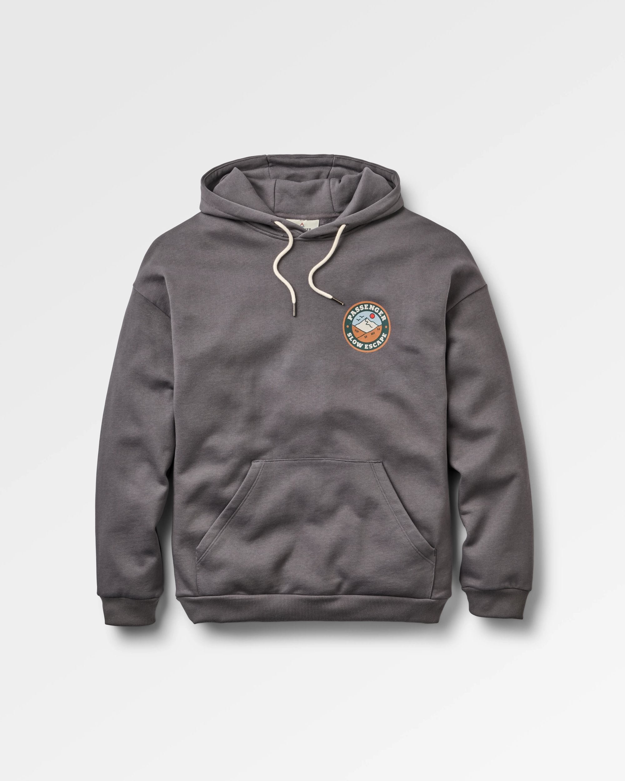 Rambling Recycled Cotton Hoodie - Charcoal - Flatlay
