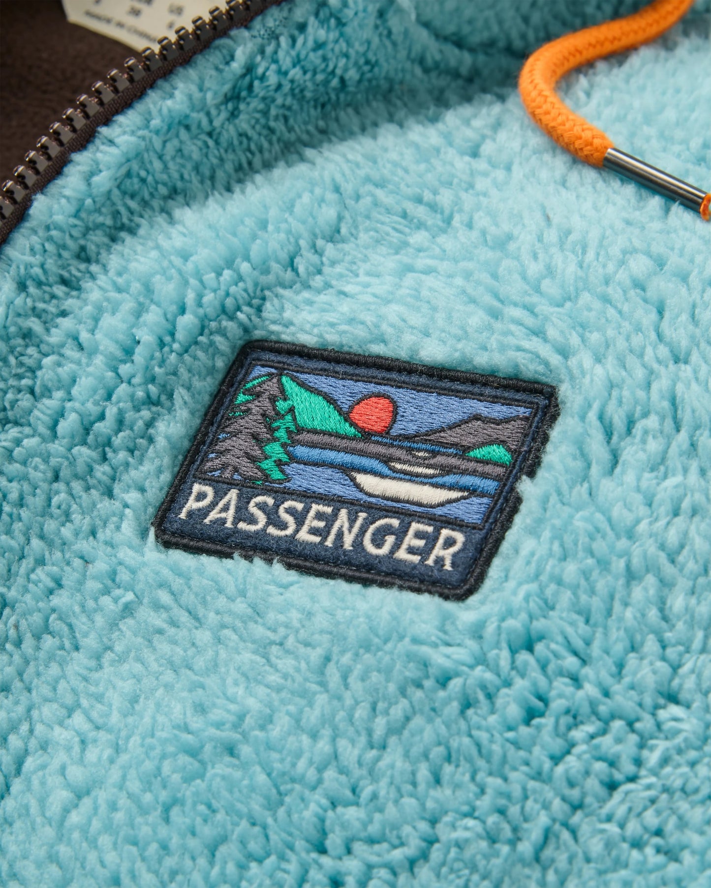 Nestling Sherpa Hooded Fleece - Retro Blue/Espresso - Flatlay