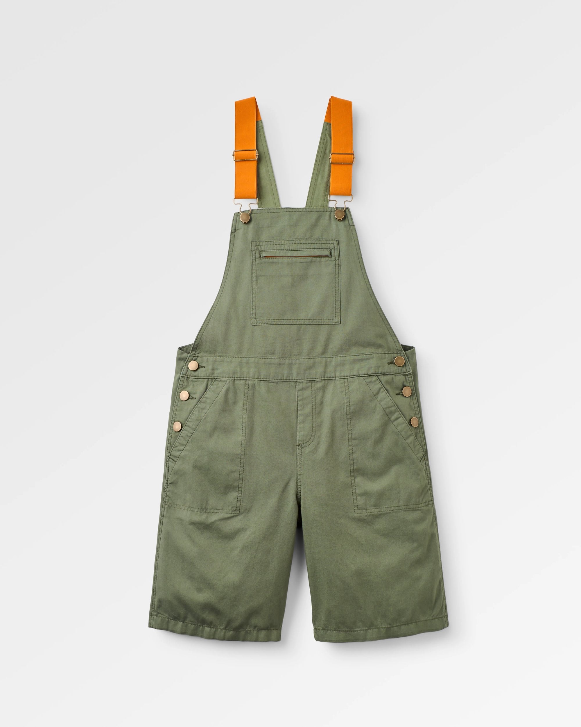 Shuffle Light Short Dungarees - Wild Green - Flatlay