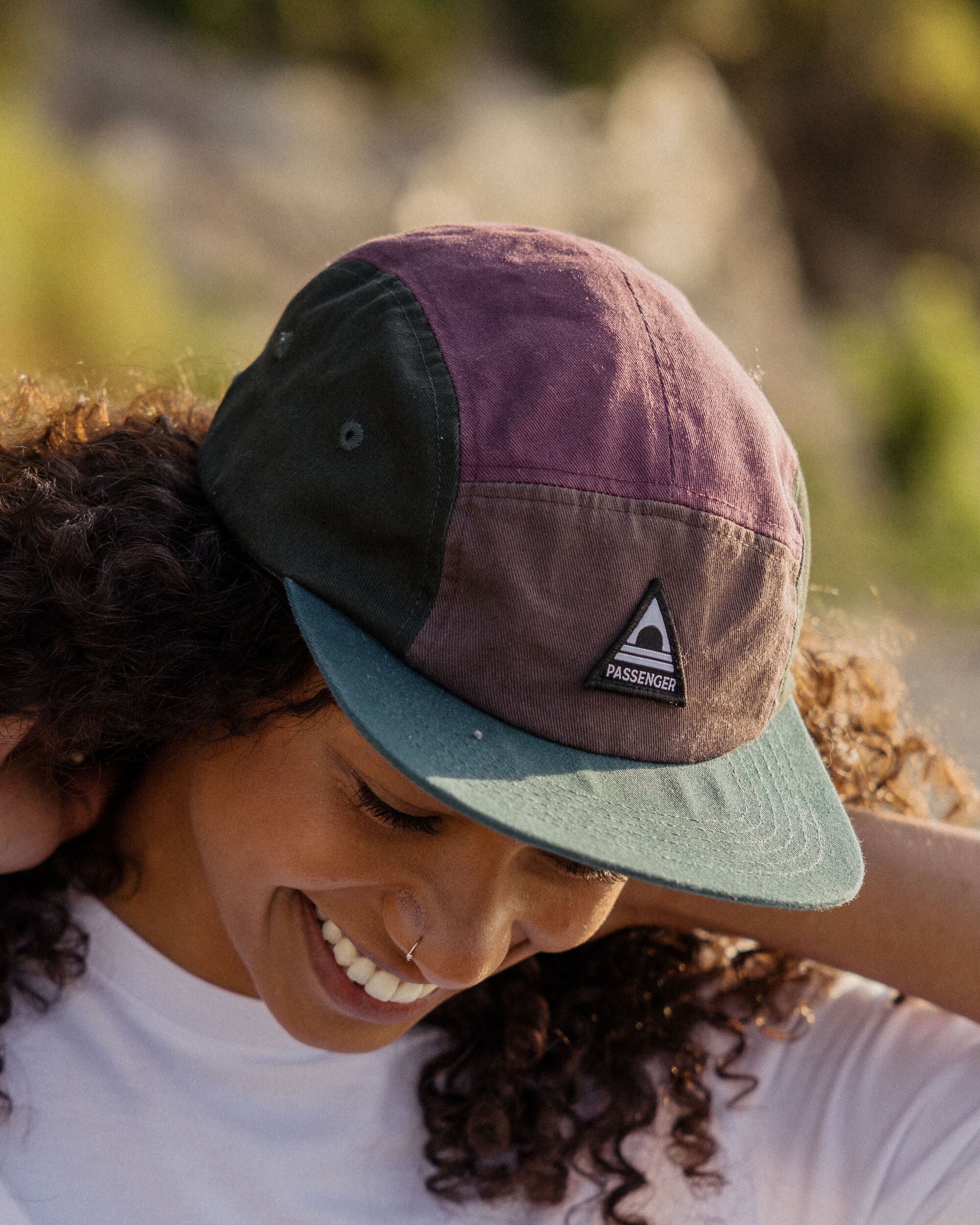 Fixie Recycled 5 Panel Cap - Grape Multi - Lifestyle - Female