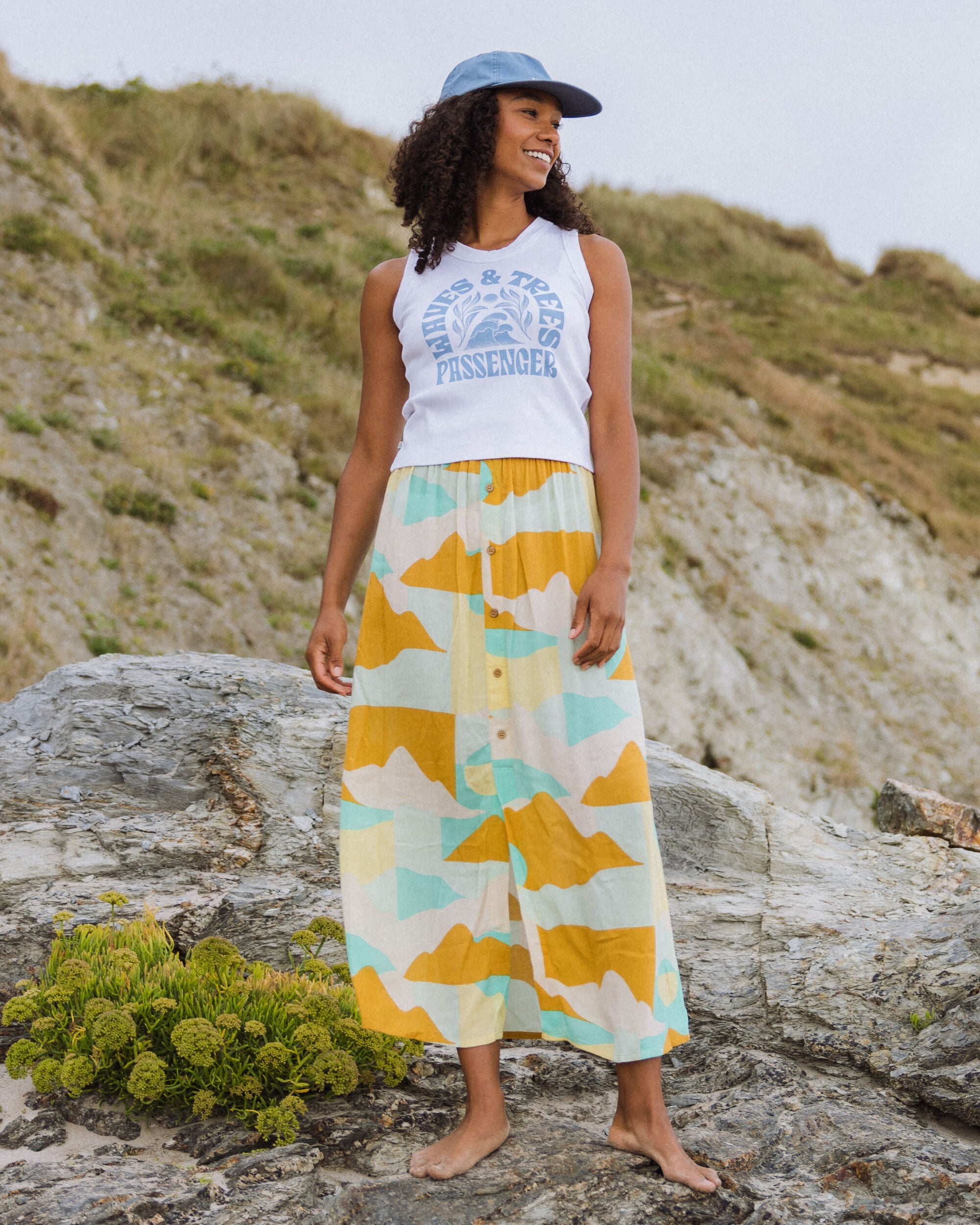 Hannah Skirt - Vista Patchwork Yellow - Lifestyle