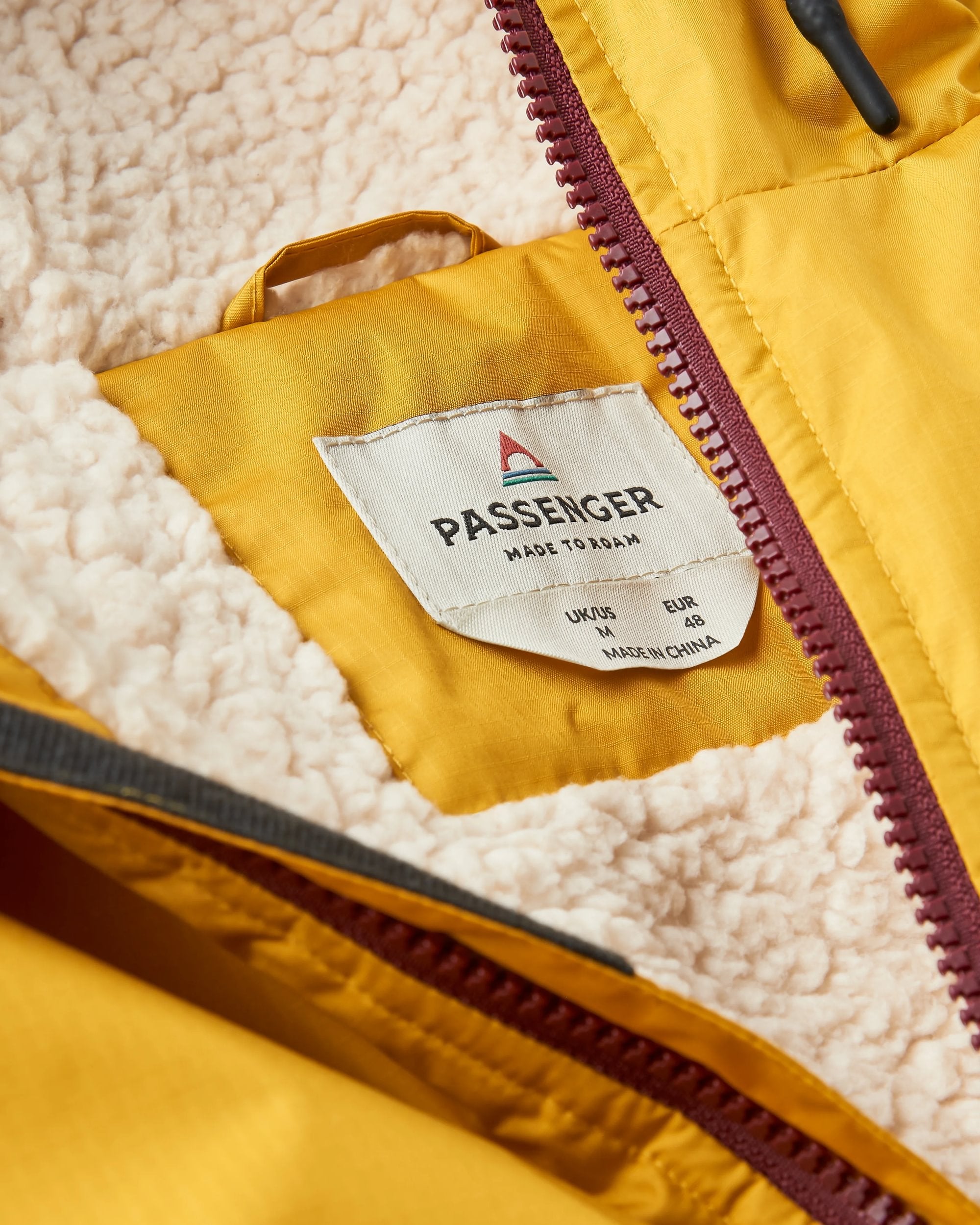 Waves Recycled Sherpa Lined Changing Robe - Fig/Heritage Yellow - Flatlay