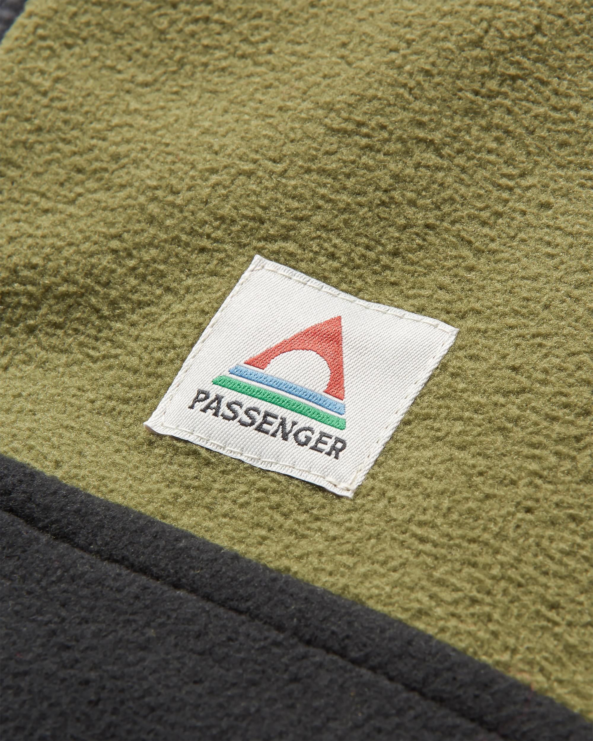 Set Off Recycled Polar 1/4 Zip Fleece - Khaki - Flatlay