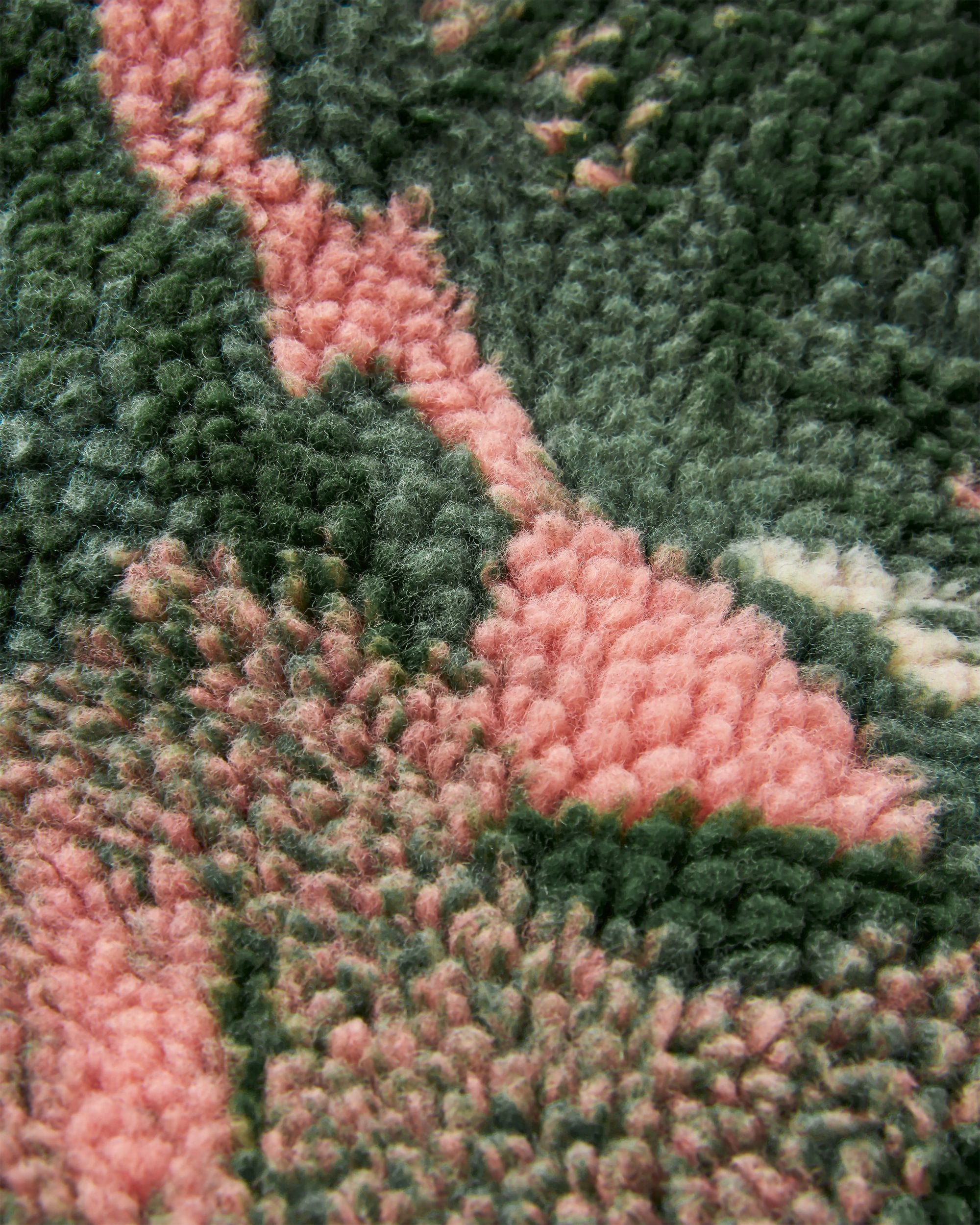 Clover Recycled Cotton-Lined Sherpa Fleece - Abstract Mountain Fir Tree - Flatlay