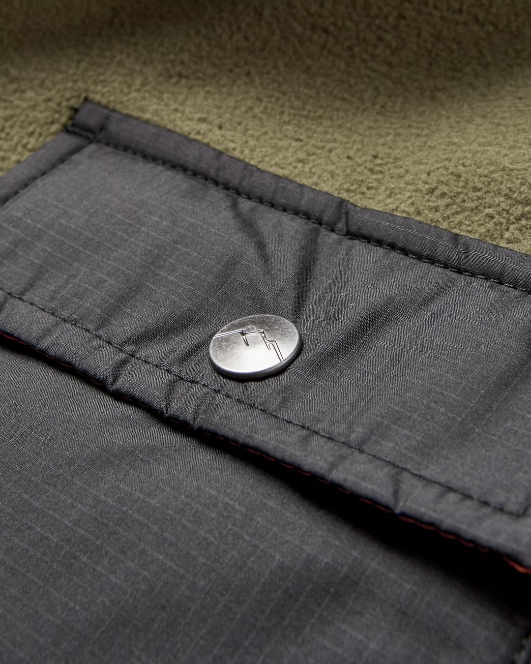 Firelight Sherpa Lined Overshirt - Khaki - Flatlay