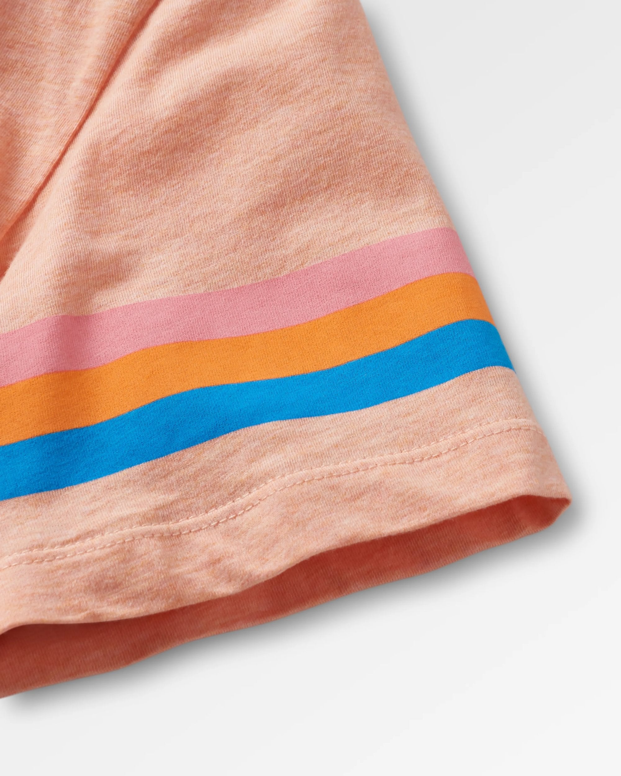 Poinsettia Organic Cotton T-Shirt - Soft Apricot Marl - Flatlay