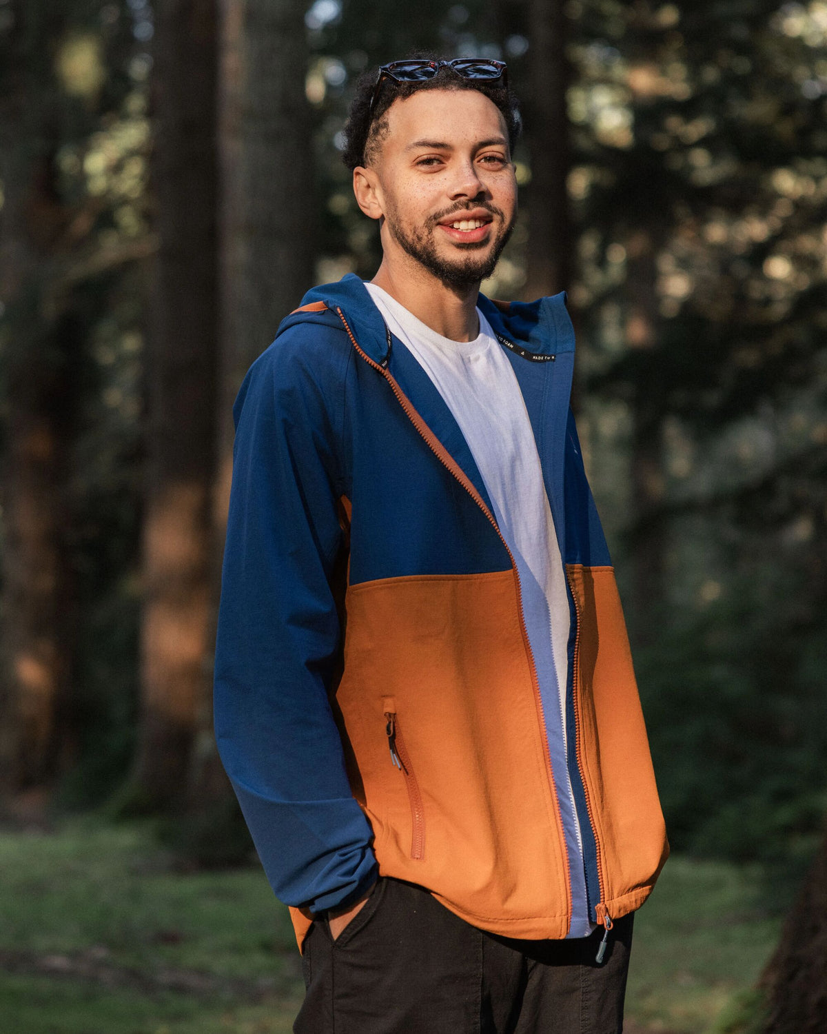 Trailscape Men's Lightweight Softshell Jacket - Blue Navy/Retro Orange - Lifestyle